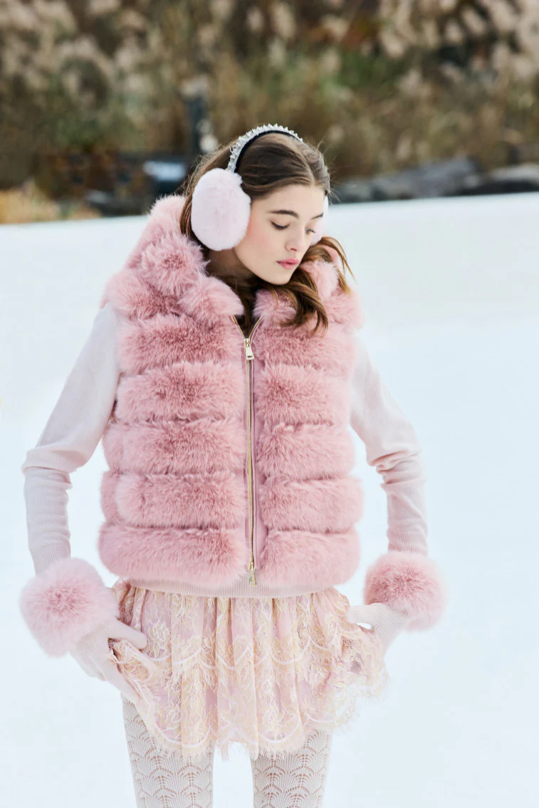 LoveShackFancy x MAX&MOI Adalia Wool-Cashmere Faux Fur Gloves - Image 7