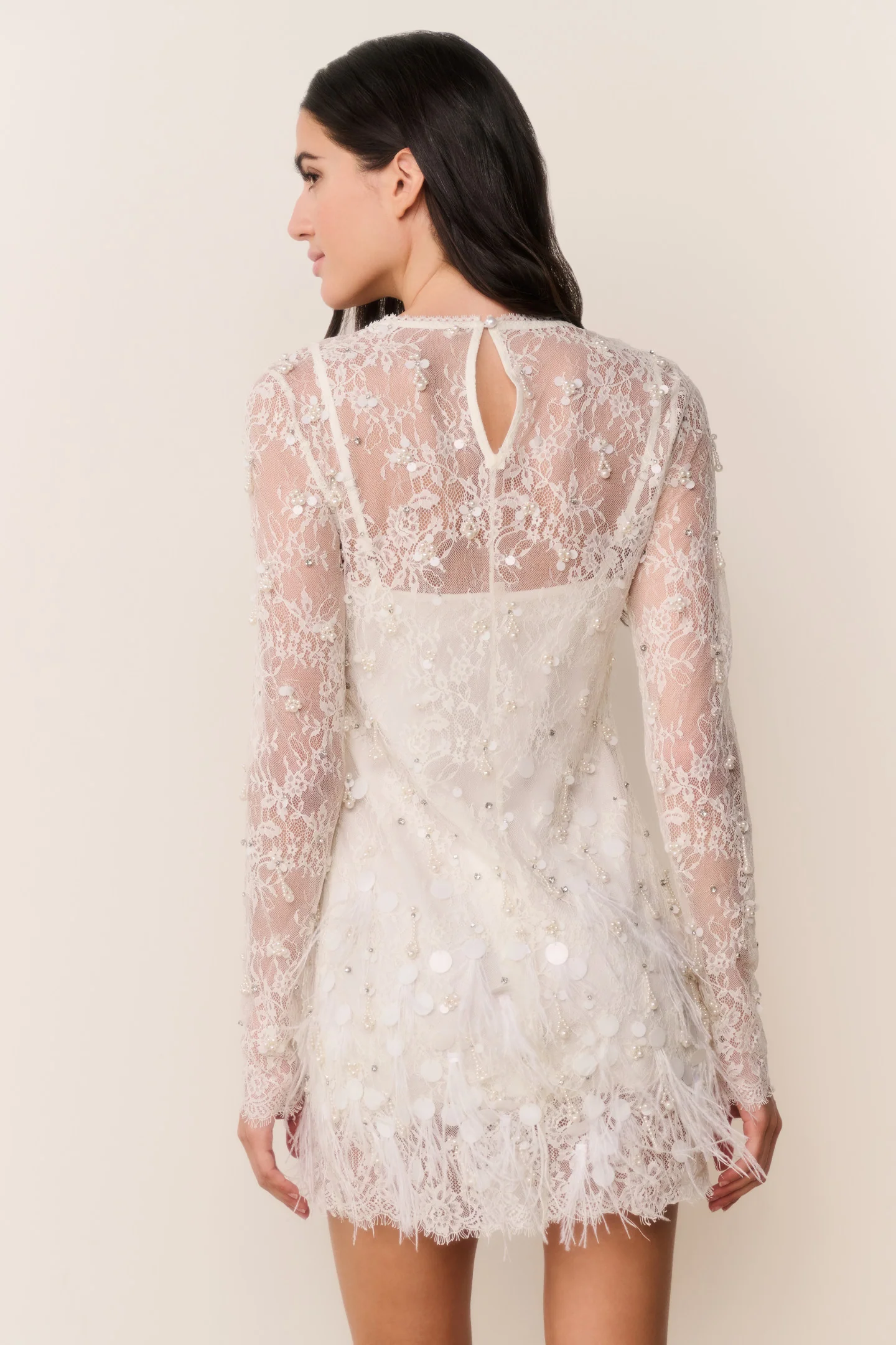 Alouetta Embellished Lace Mini Dress - Image 5