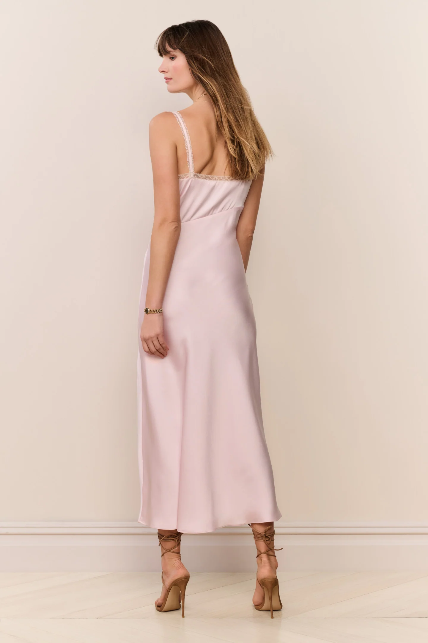 Annabeth Embroidered Satin Midi Dress - Image 6