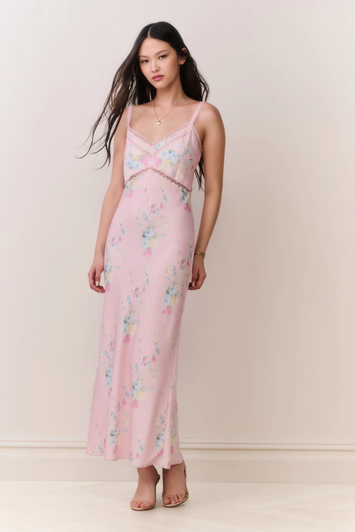 Annabeth Satin Floral Maxi Slip Dress - Image 3