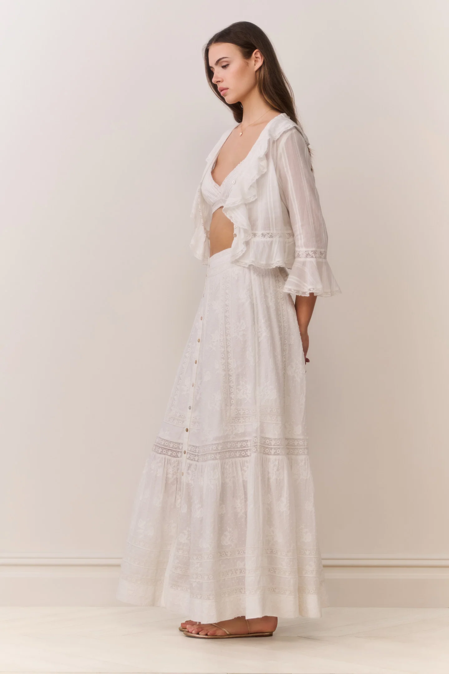 Araminta Cotton Victorian Maxi Skirt - Image 4