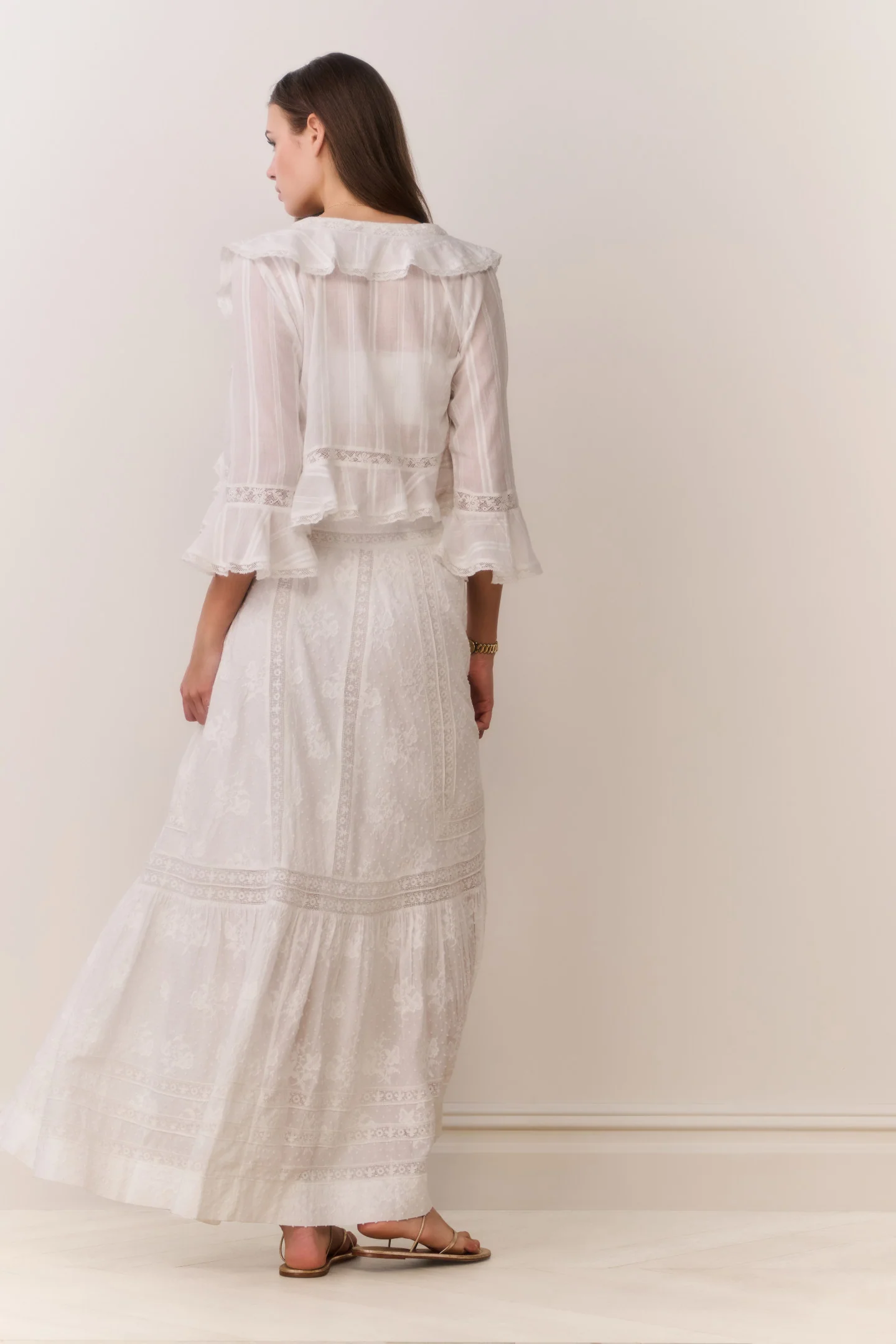 Araminta Cotton Victorian Maxi Skirt - Image 5