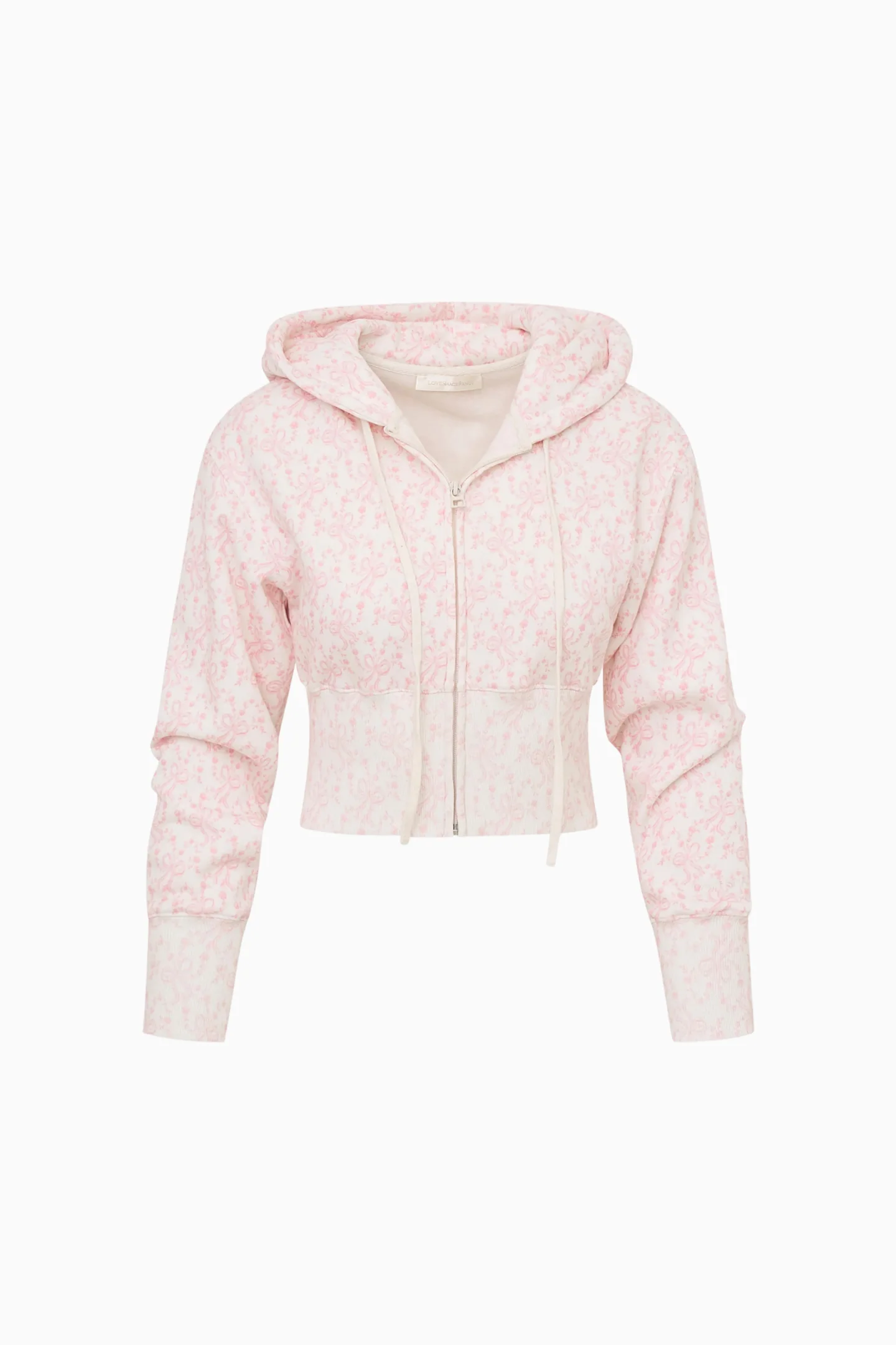 Arienne Cropped Bow Print Hoodie - Image 6