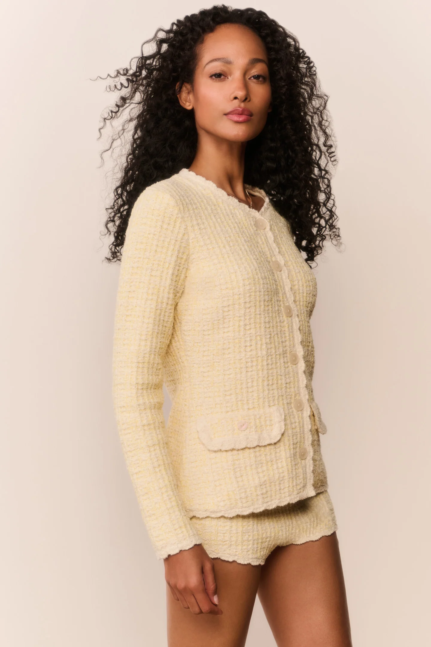 Atlanta Knit Tweed Mini Shorts - Image 4