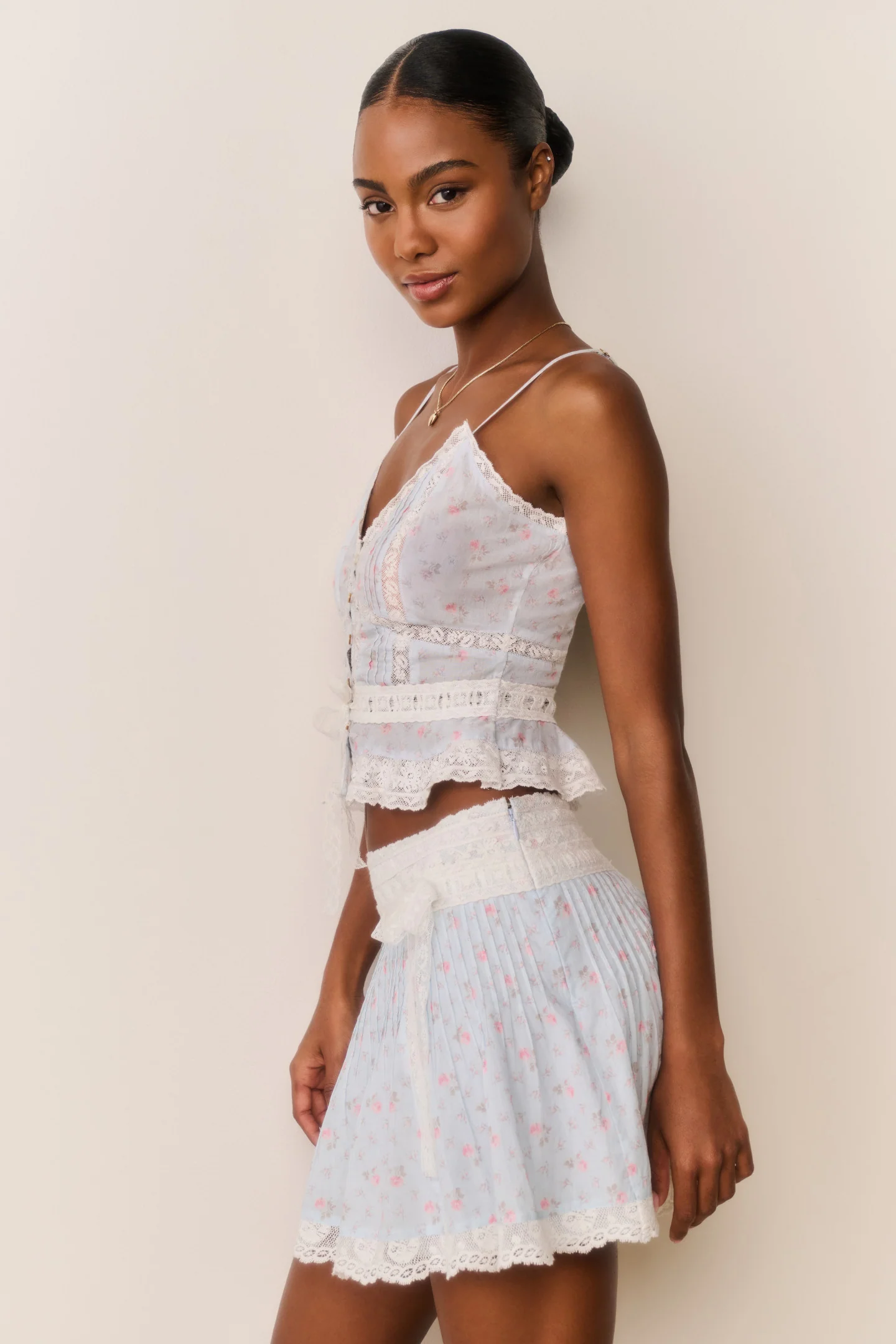 Avra Floral Cotton Peplum Cami - Image 3