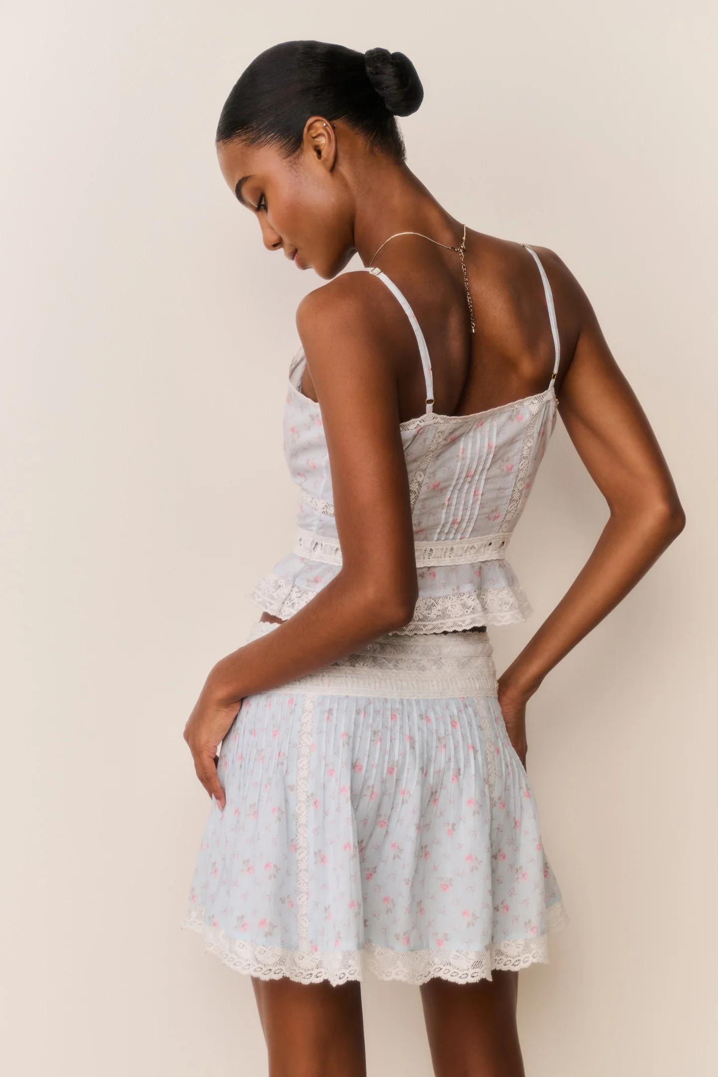 Avra Floral Cotton Peplum Cami - Image 4