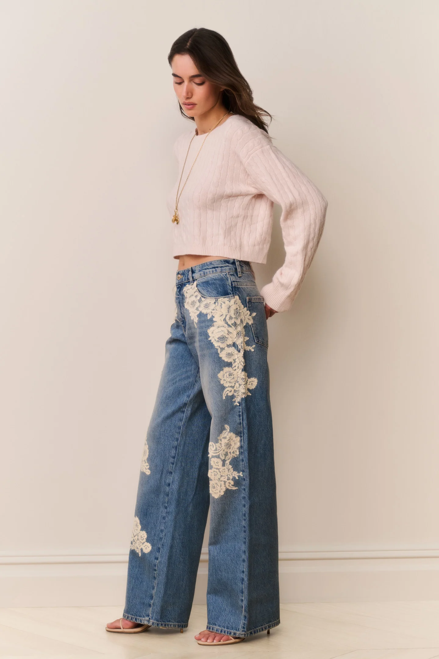 Bambie Lace Appliqué Jeans - Image 3