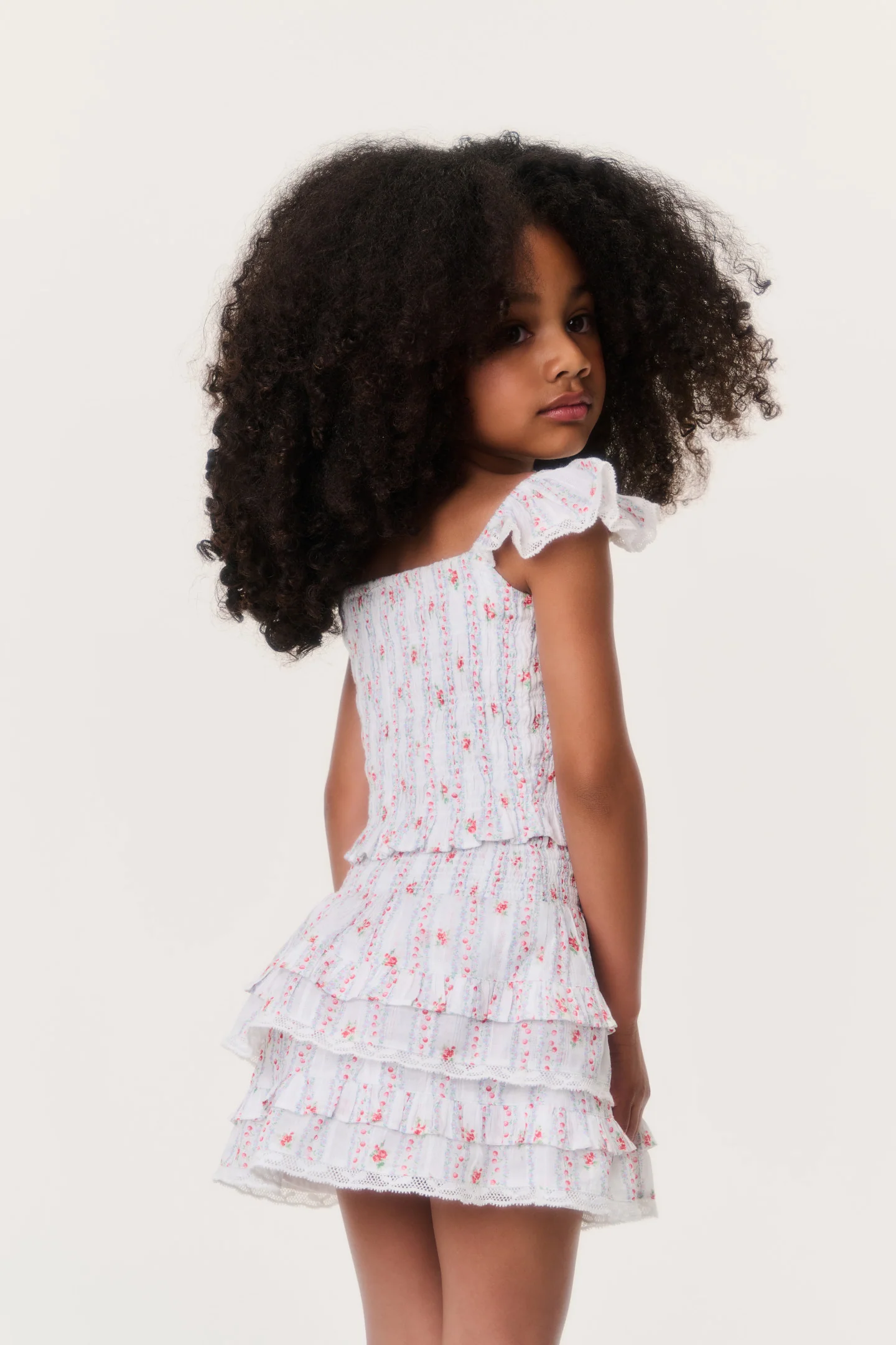Little Girls Cherry Stripe Billie Skirt - Image 3