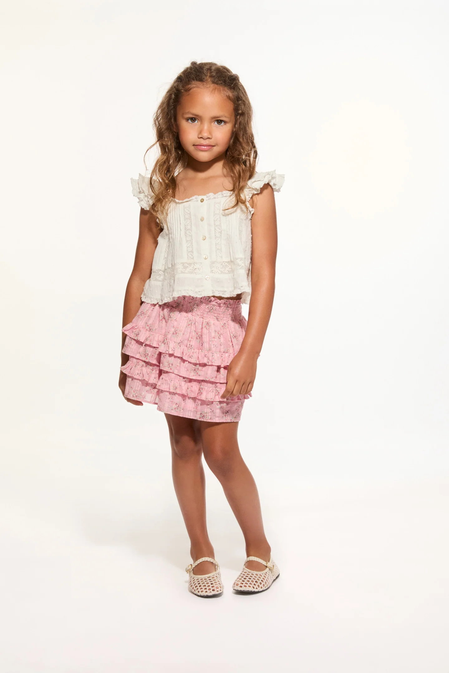 Girls Billie Upcycled Cotton Skirt - MAUVE ORCHID - Image 2