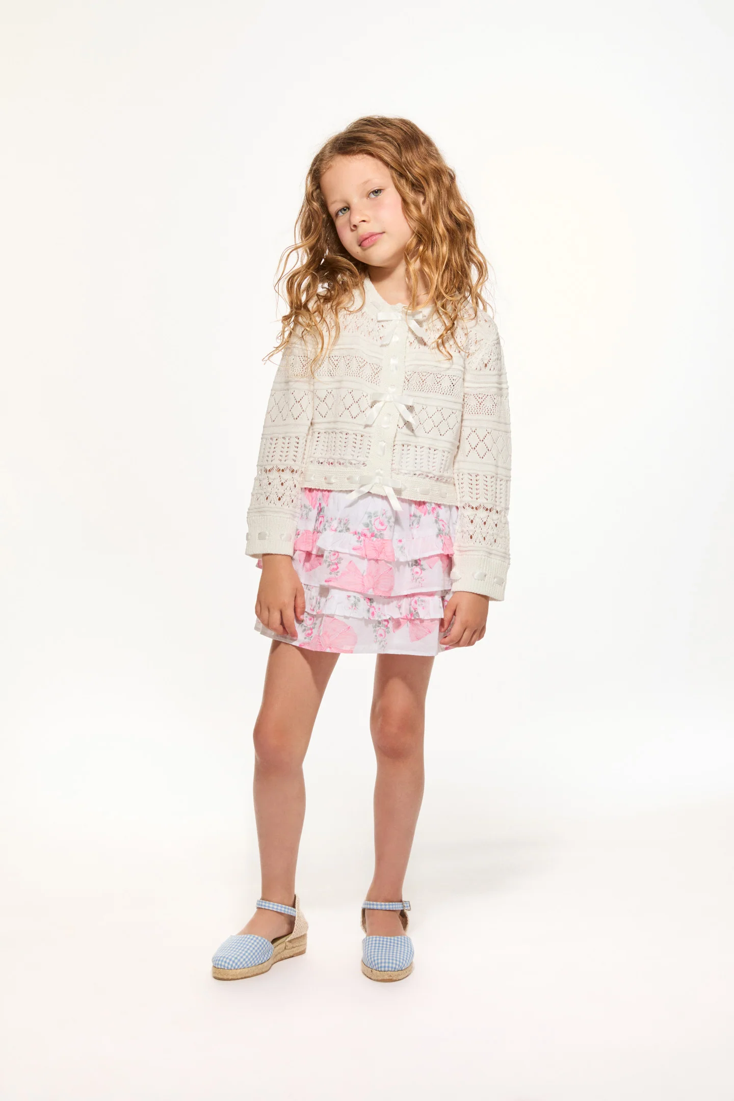 Girls Billie Upcycled Cotton Skirt - ROSE PINK MINT - Image 2