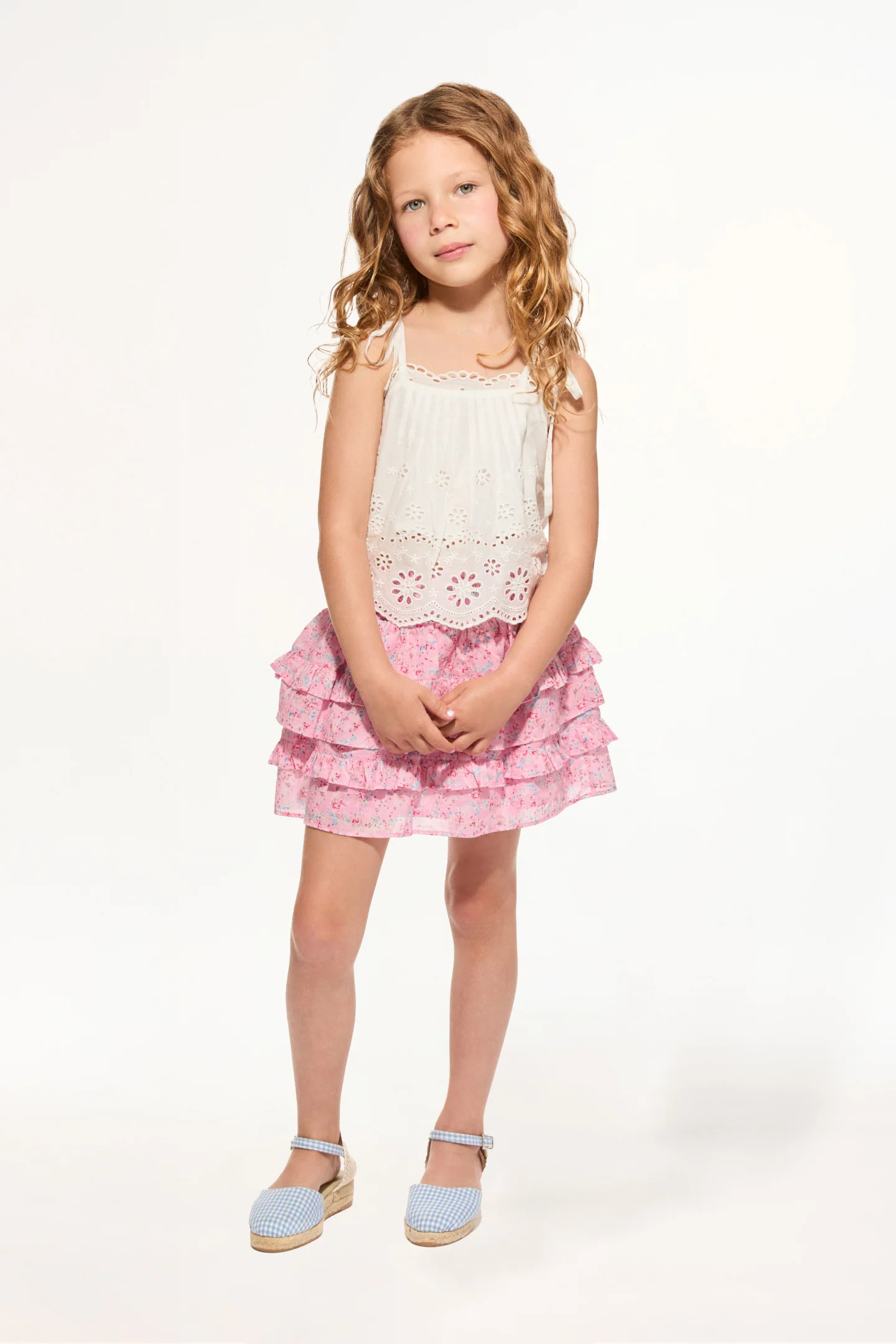 Girls Billie Upcycled Cotton Skirt - VOILA PINK