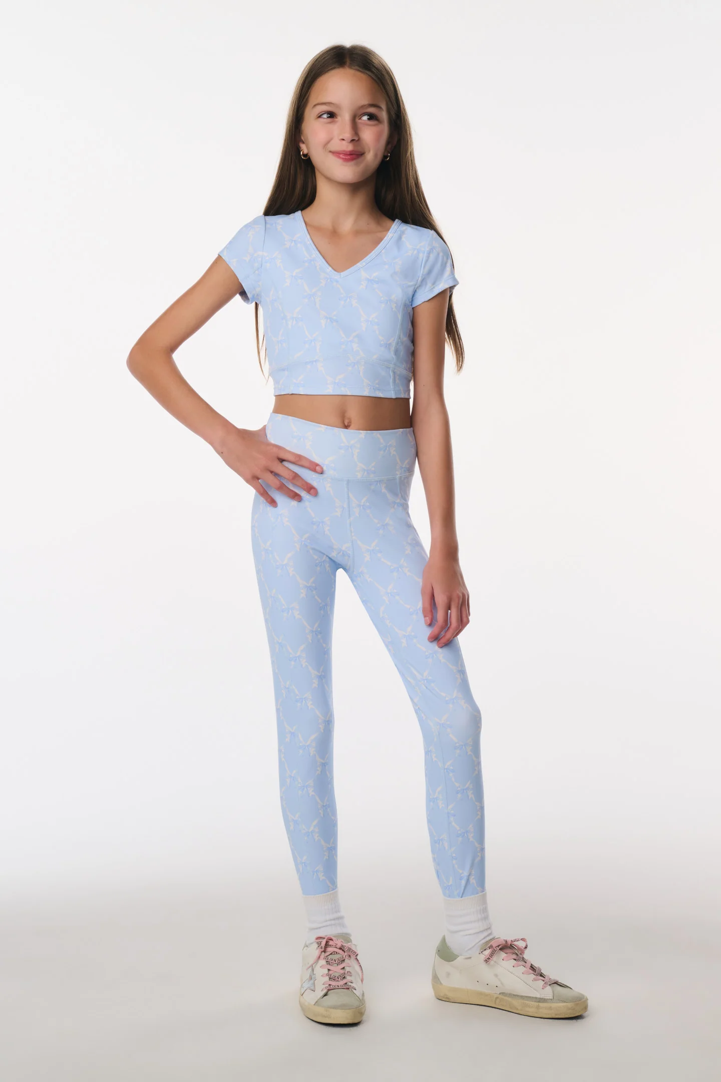 Tween Bluebee Bow Print Legging