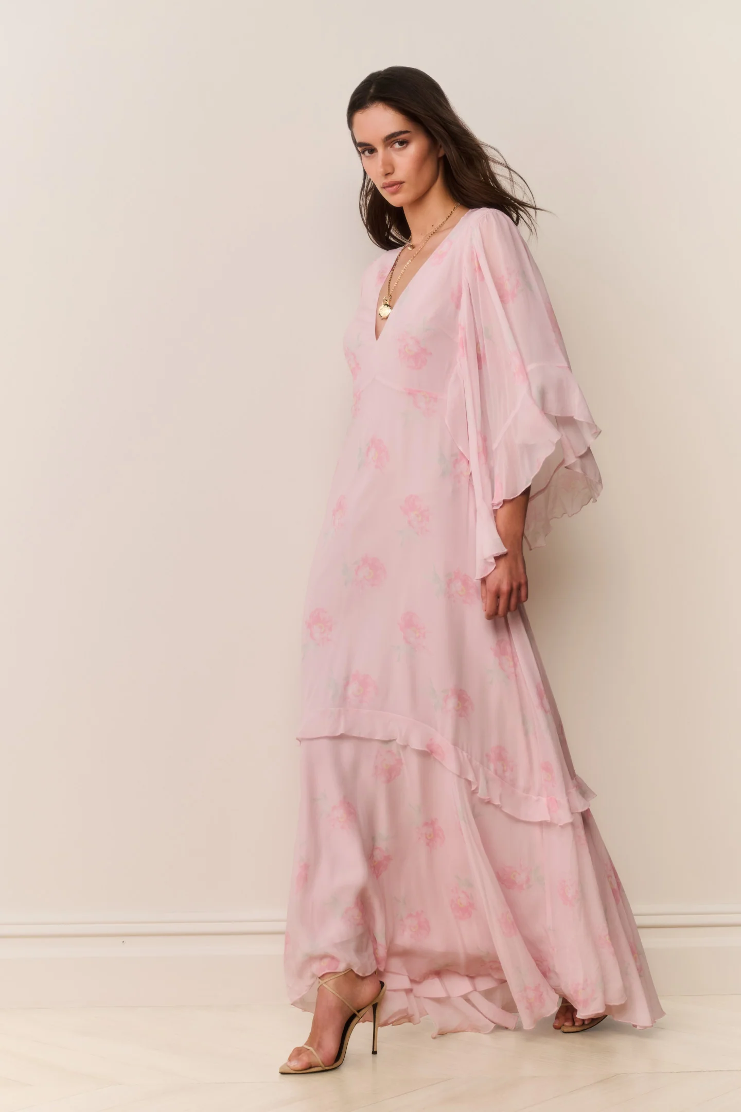 Brinley Floral Chiffon Maxi Dress - Image 4