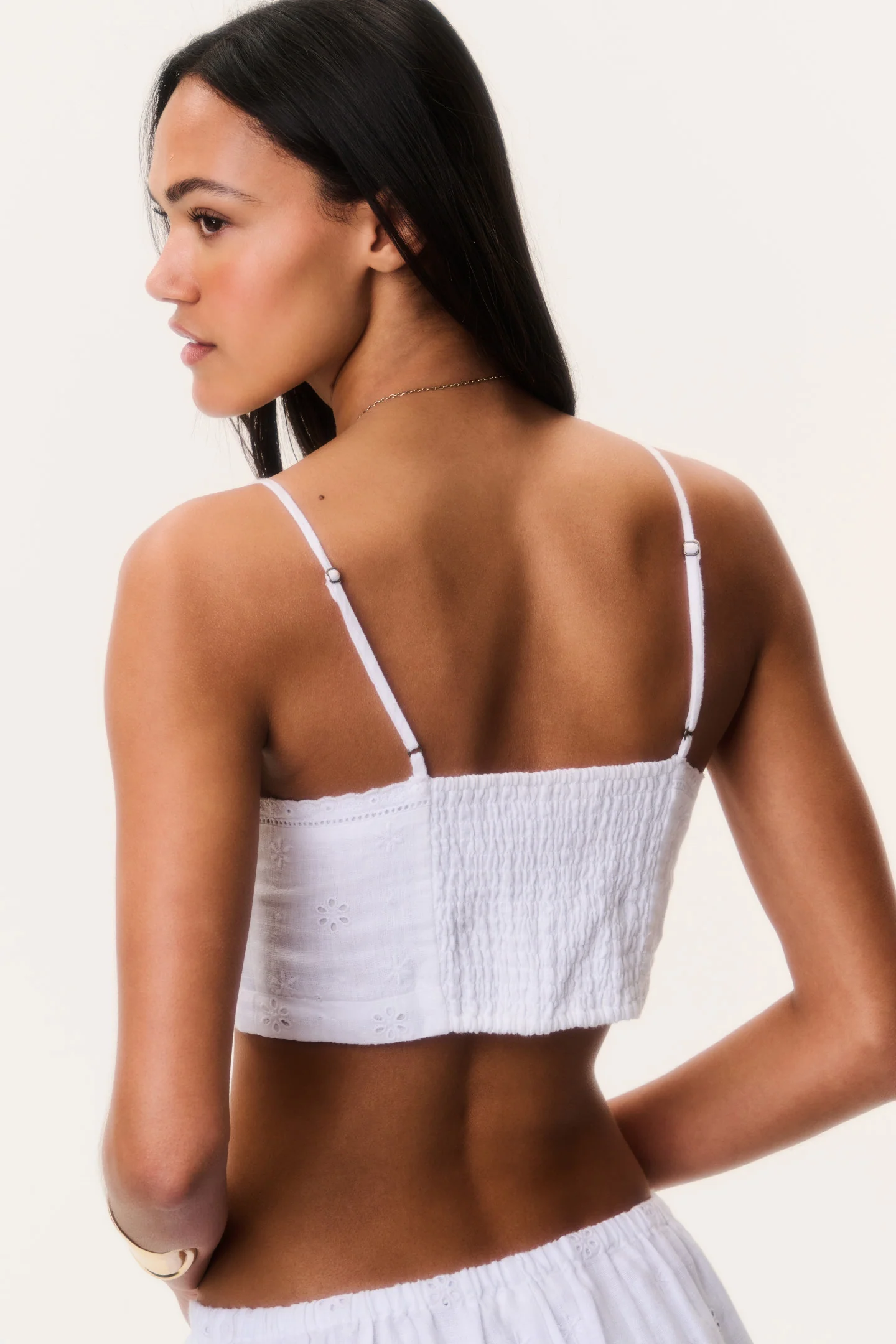 Brynnette Eyelet Linen Bralette Top - Image 4