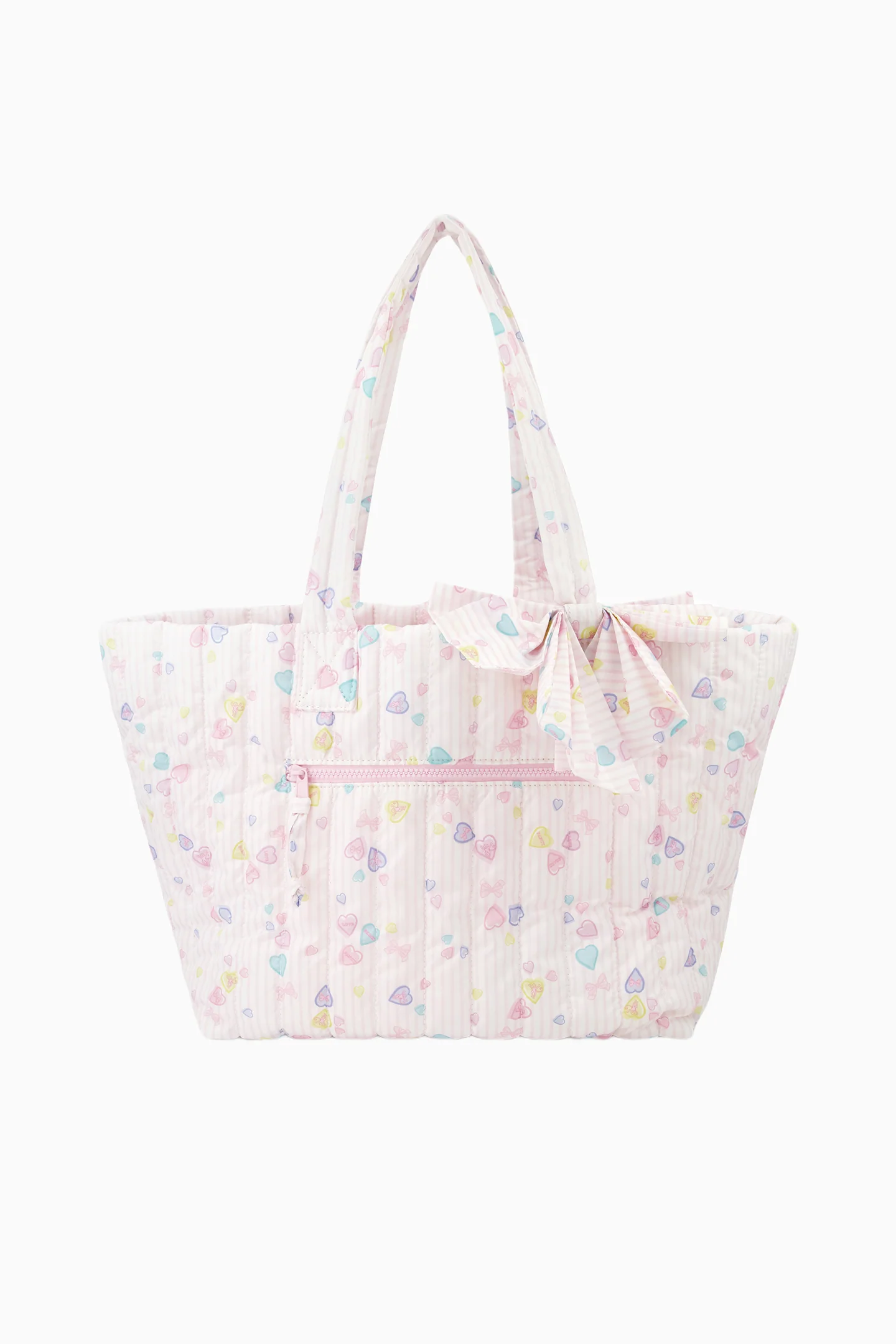 LoveShackFancy x Roller Rabbit Heart Stripe Bow Tote Bag - Image 2