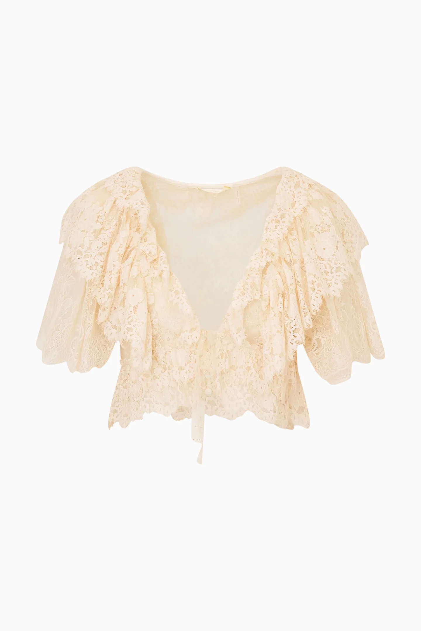 Caper Lace Ruffle Crop Top - Image 7