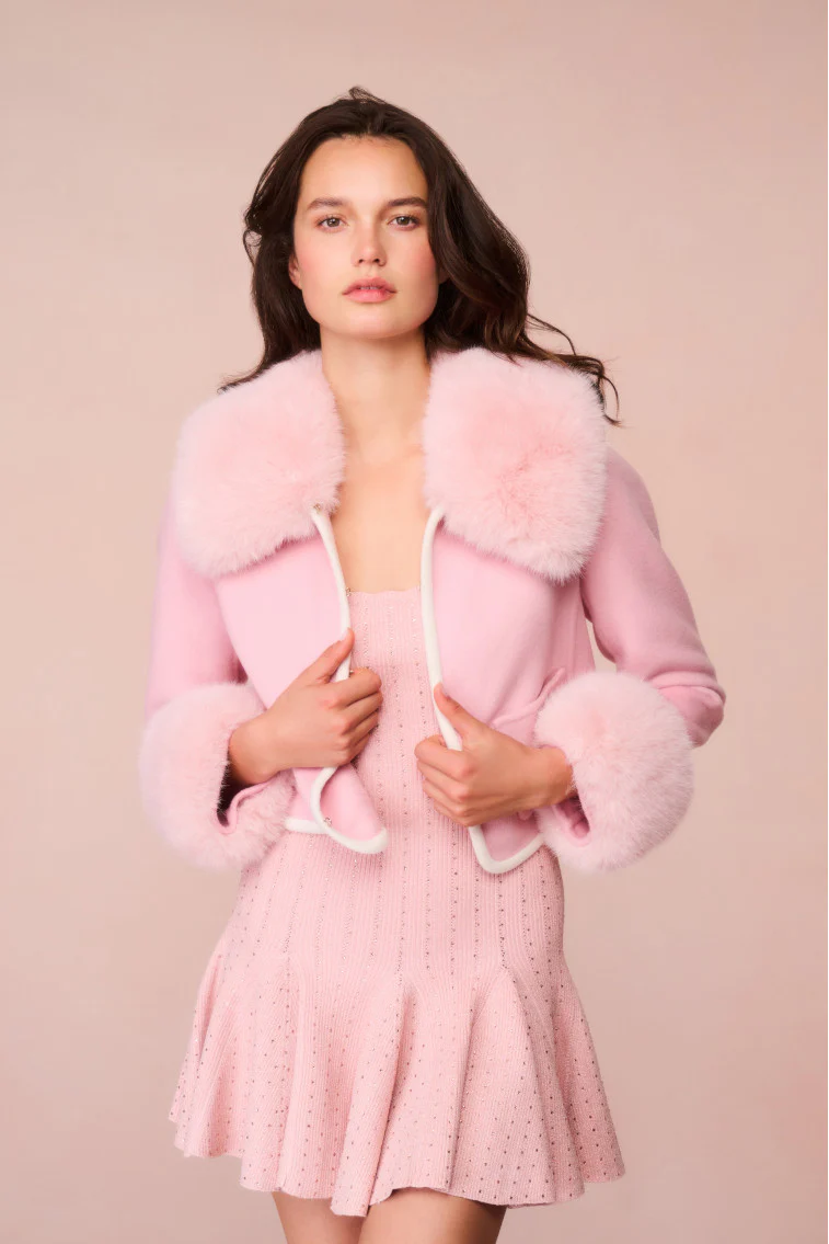 Caprina Wool-Cashmere Faux Fur Jacket - Image 3