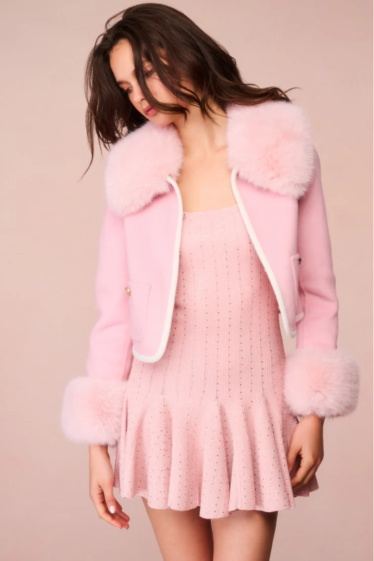 Caprina Wool-Cashmere Faux Fur Jacket - Image 6