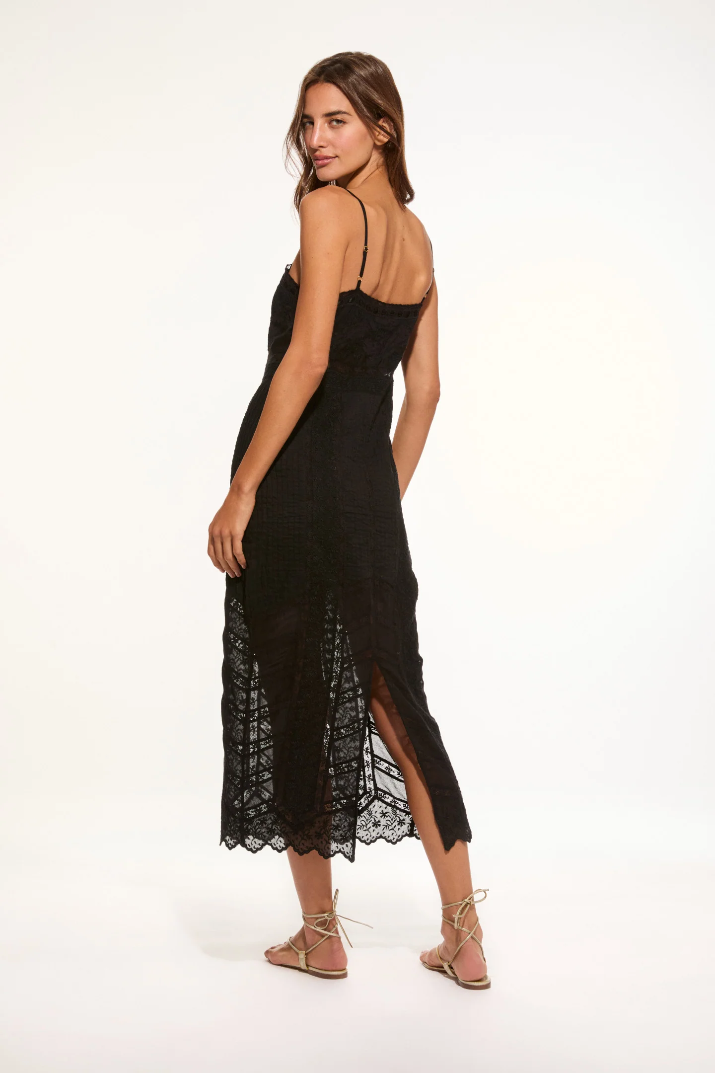 Celadine Cotton Lace-Trimmed Midi Dress - Image 4