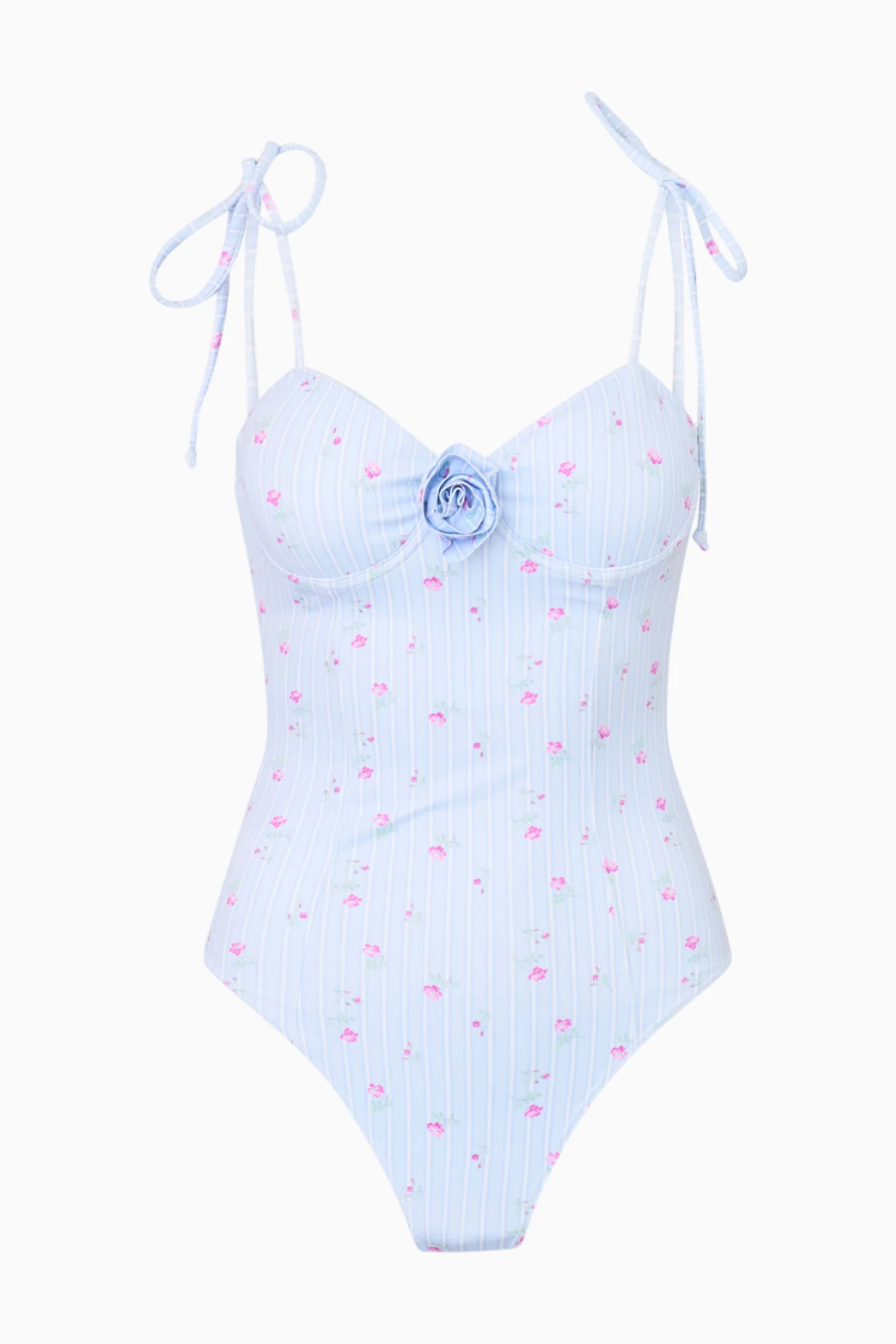 Chamomile Floral Striped One-Piece Swimsuit - Image 5