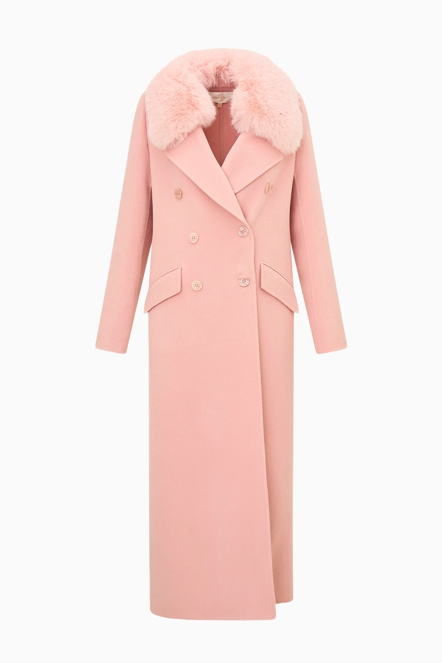 Char Faux Fur Collar Wool Coat - ORCHID ROSE - Image 6