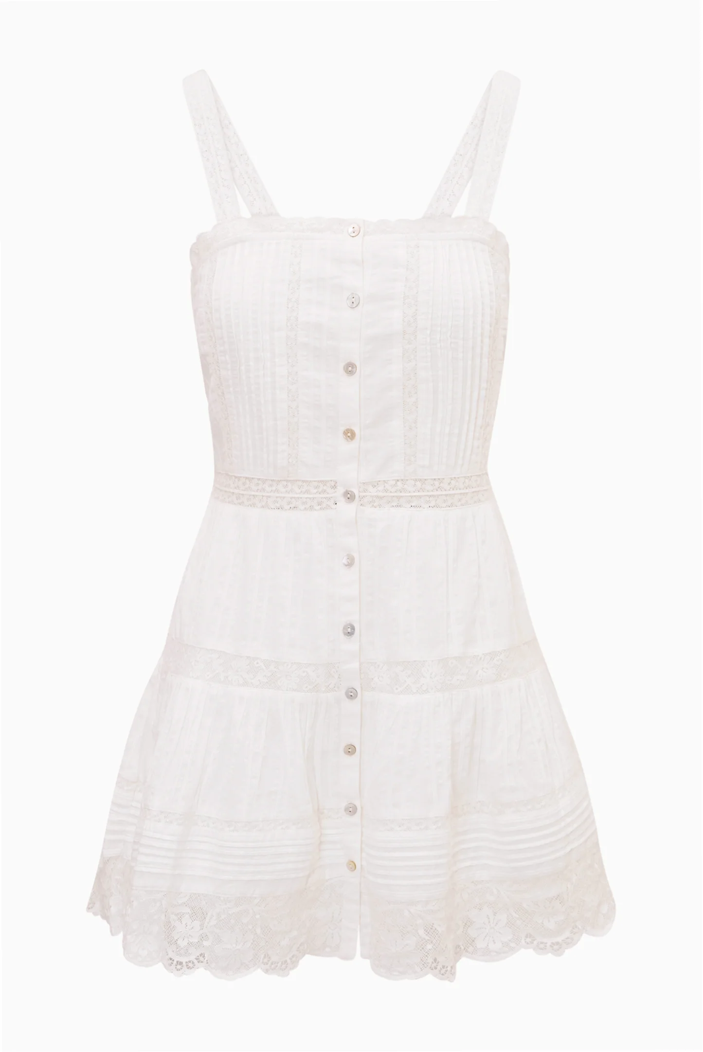Charlize Cotton Mini Dress - OPTIC WHITE - Image 5