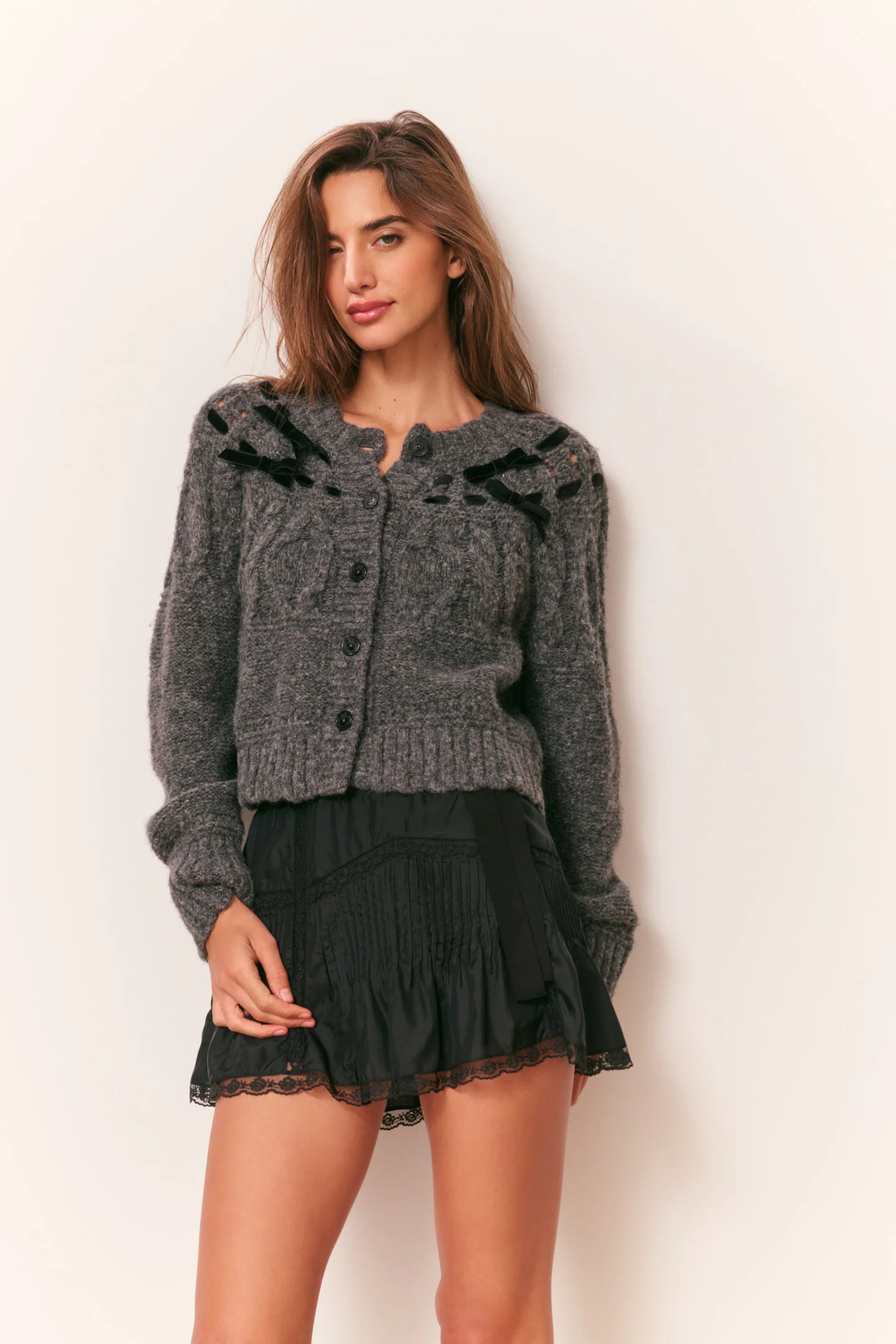 Clementian Alpaca-Blend Ribbon Cardigan - Image 2