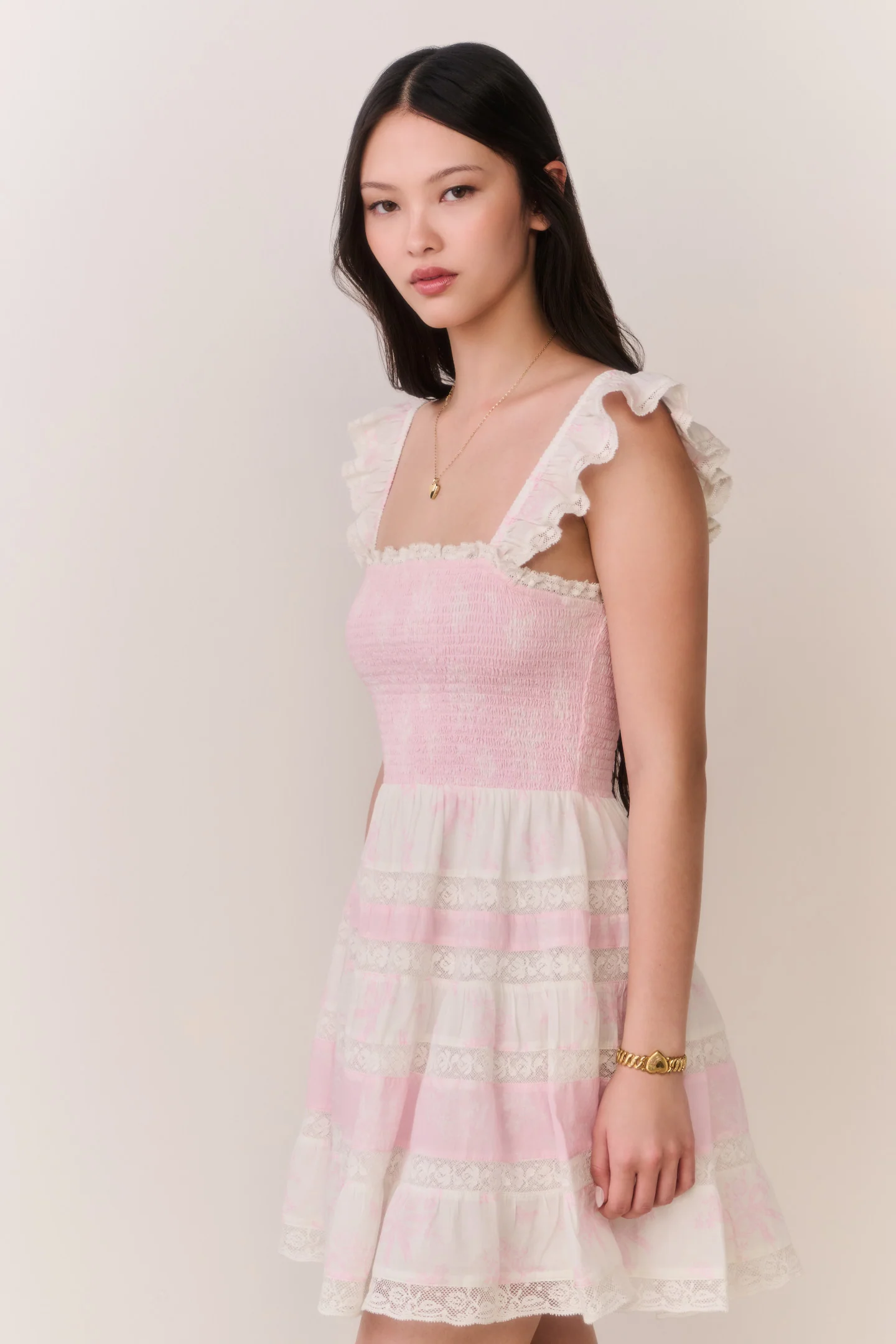 Colbera Mixed Print Cotton Mini Dress - Image 4