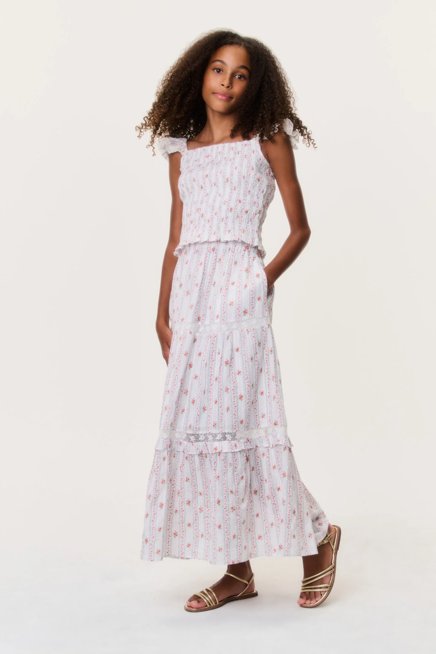 Tween Cherry Stripe Colina Skirt - Image 3
