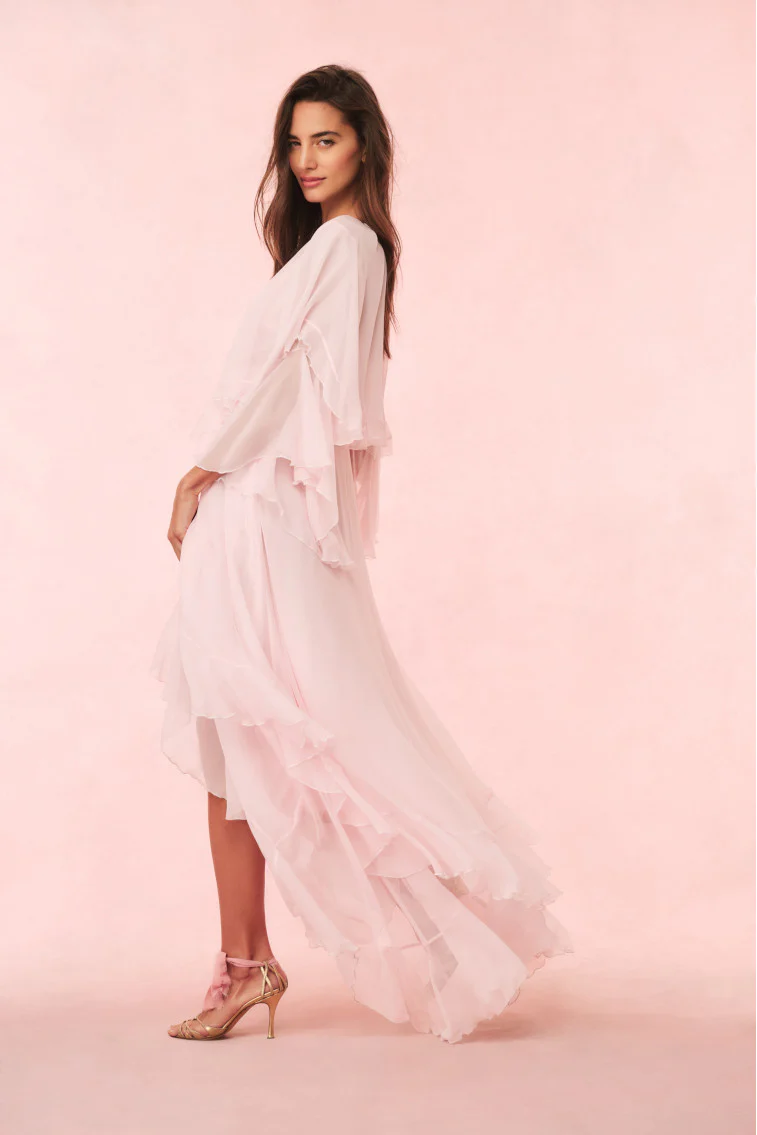 Collia Silk Maxi Dress - PALE PINK - Image 3