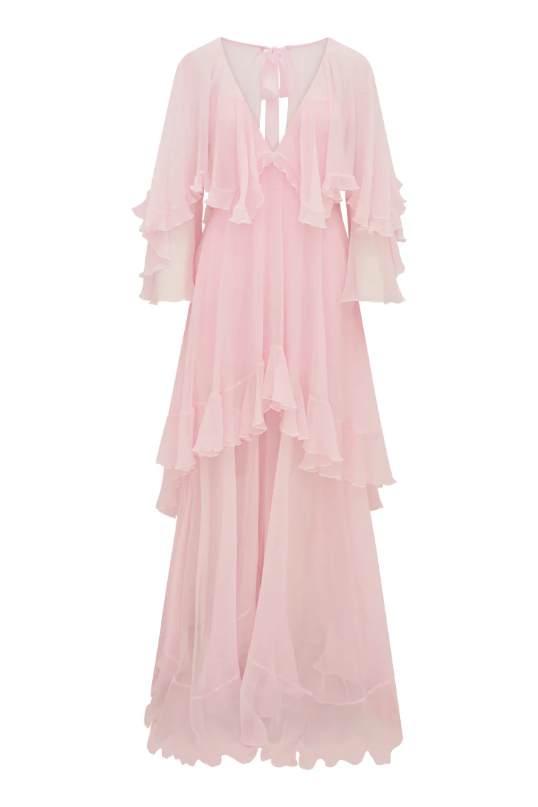 Collia Silk Maxi Dress - PALE PINK - Image 7