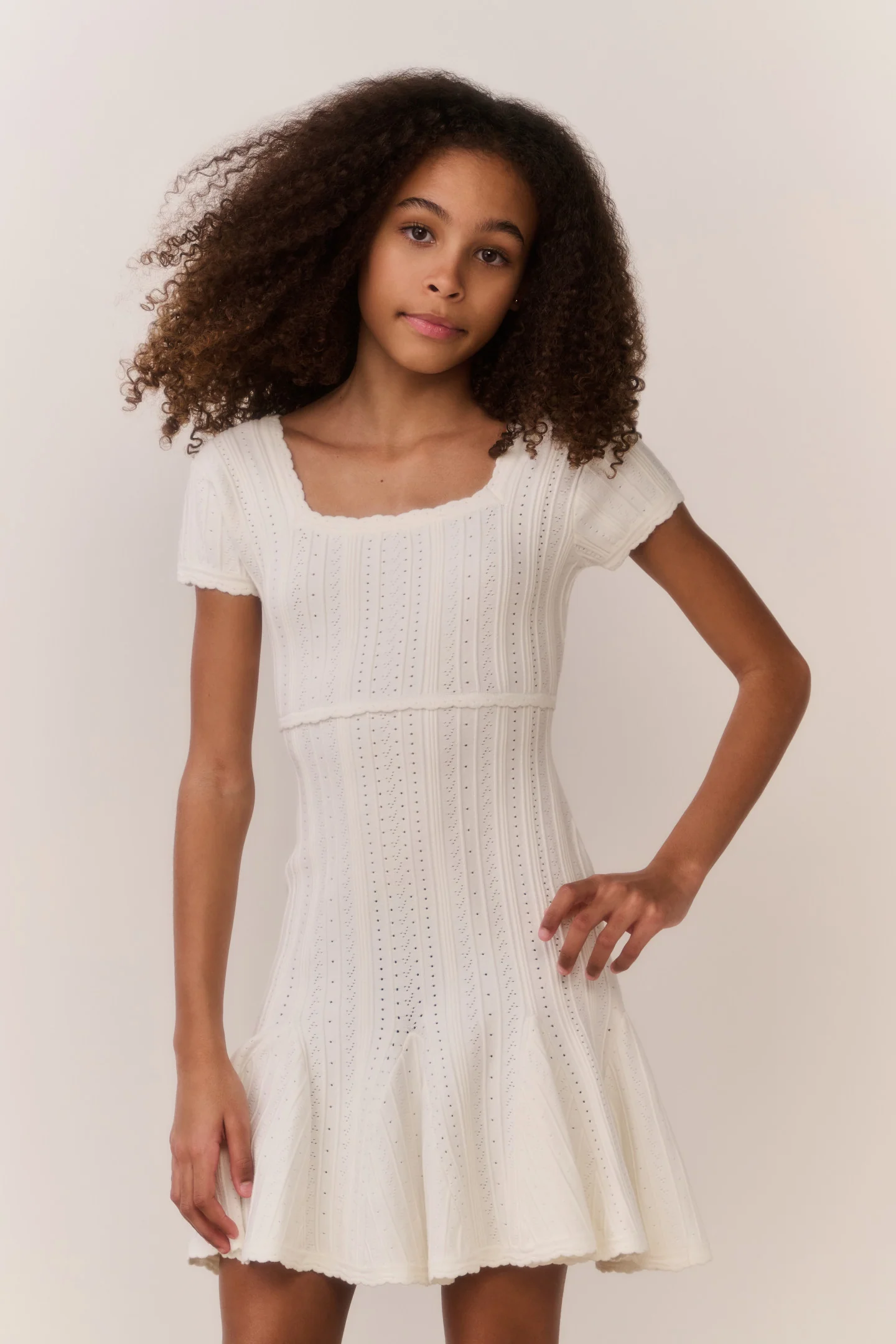 Tween Daffron Stretch Pointelle Dress - Image 6