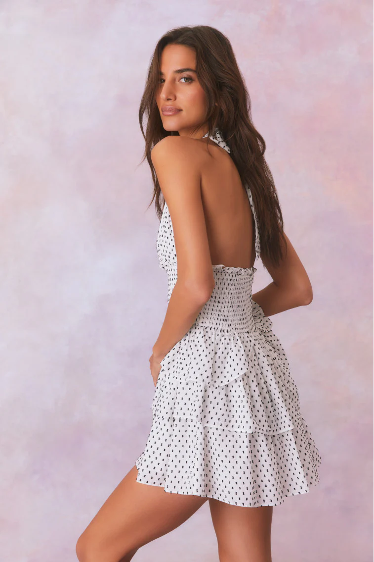 Deanna Polka Dot Halter Mini Dress - Image 4