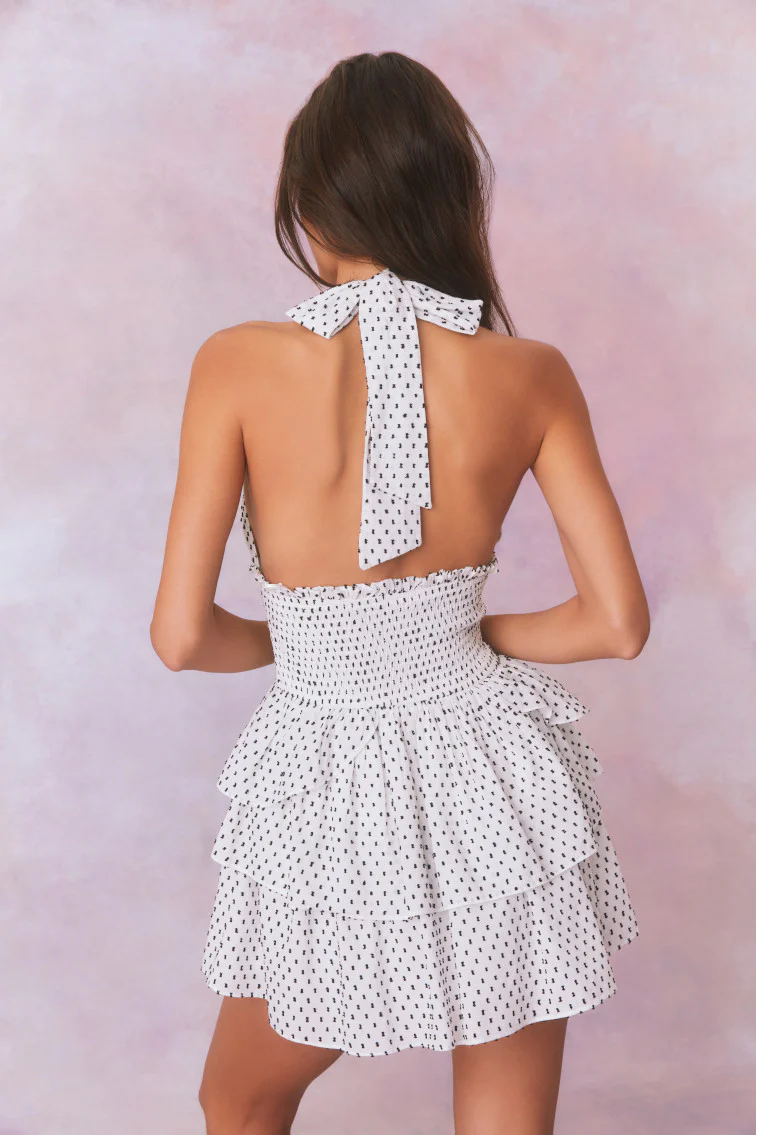 Deanna Polka Dot Halter Mini Dress - Image 5