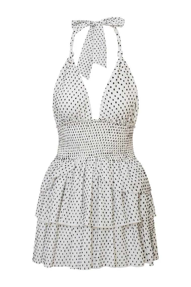 Deanna Polka Dot Halter Mini Dress - Image 7