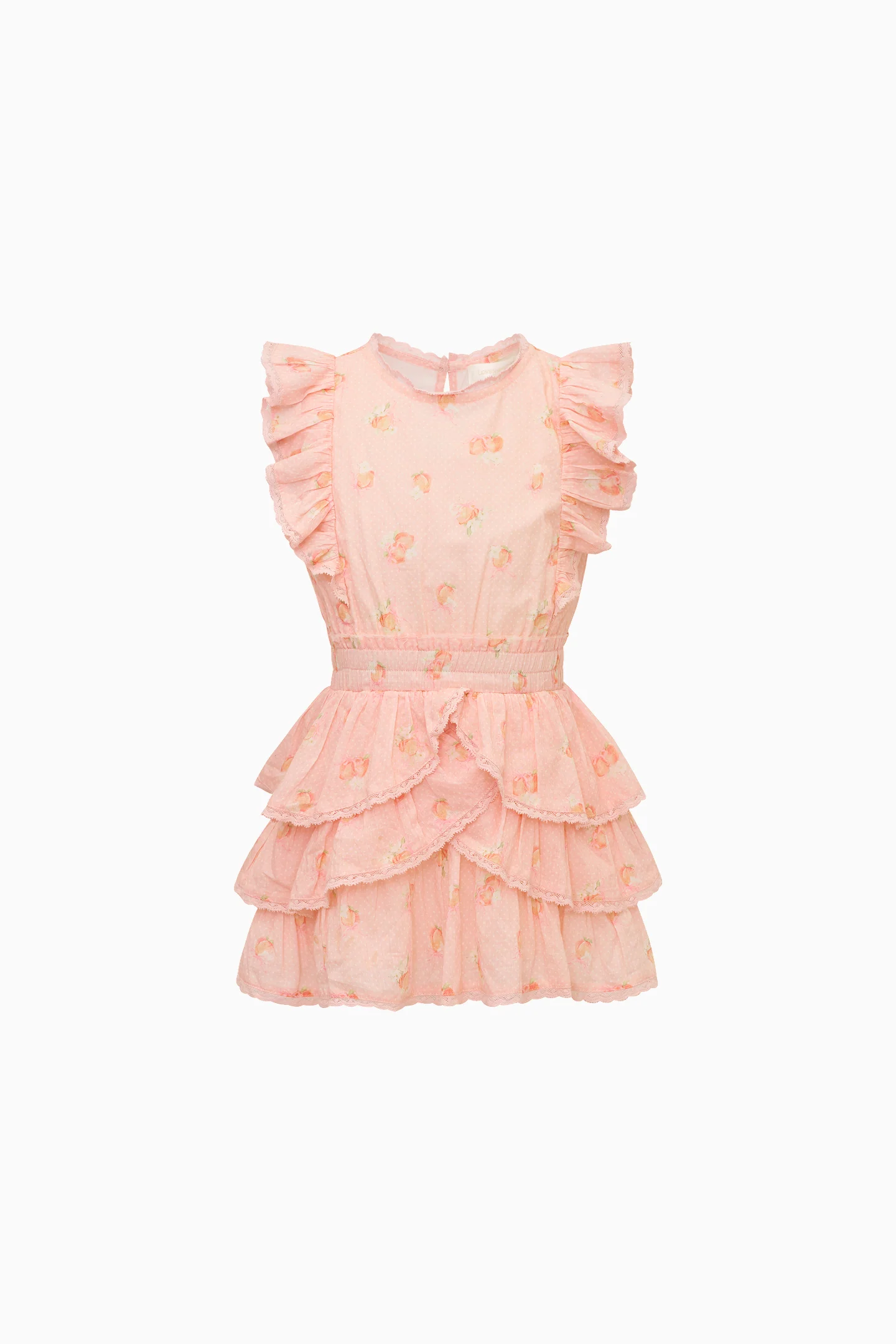 Little Girls Peach Pom Pom Decker Dress - Image 6