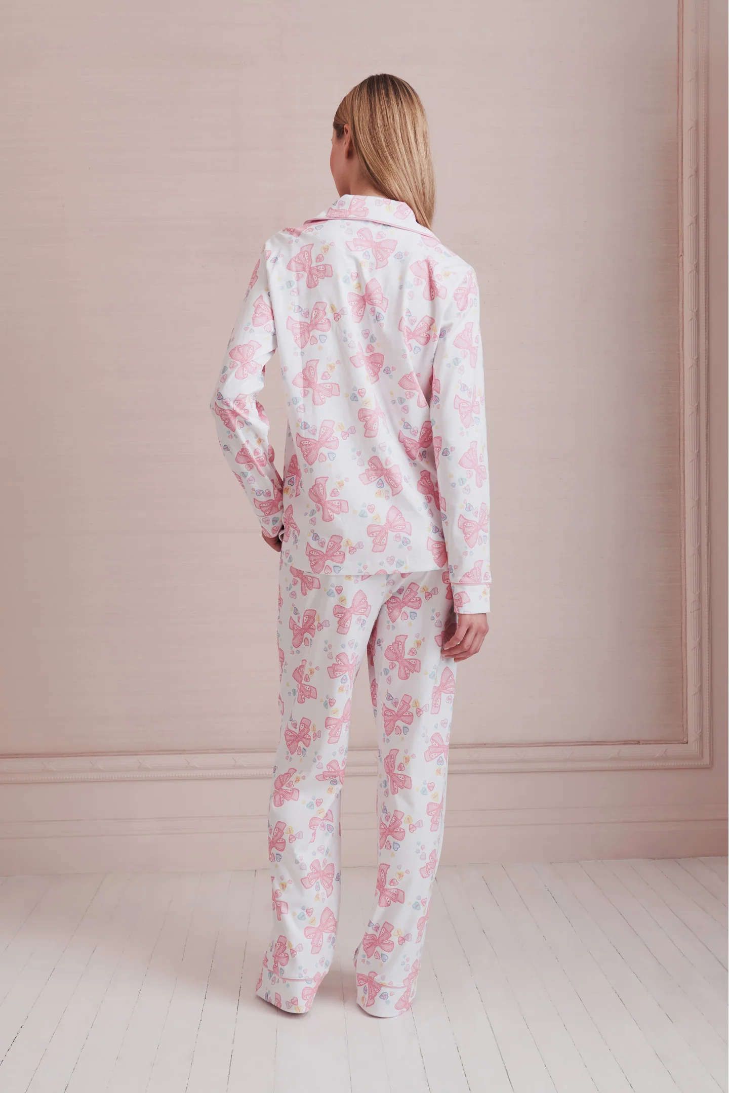 LoveShackFancy x Roller Rabbit Doily Beux Women's Long Sleeve Polo Pajama Set - Image 4