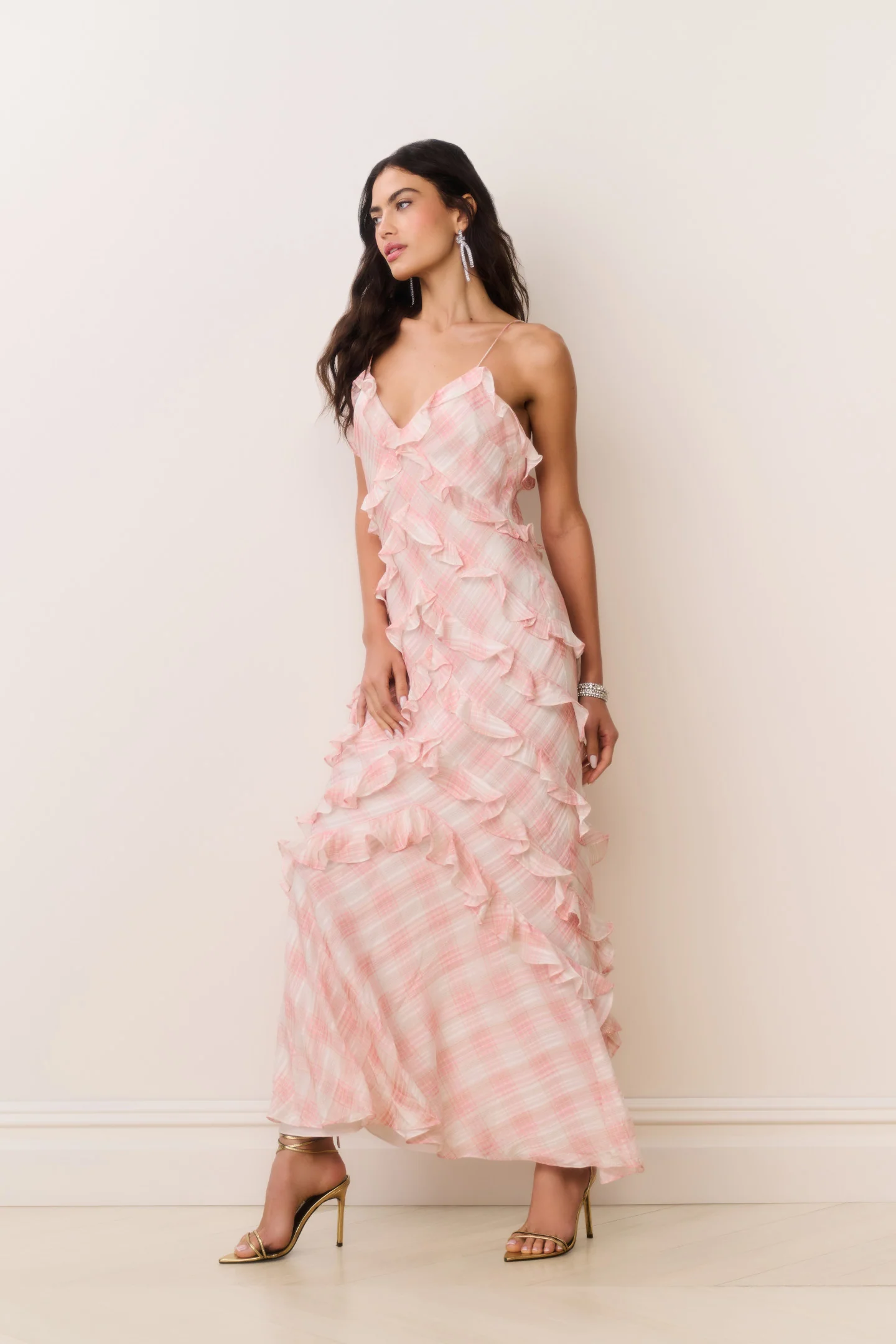 Ellietta Tartan Ruffle Maxi Dress - Image 9