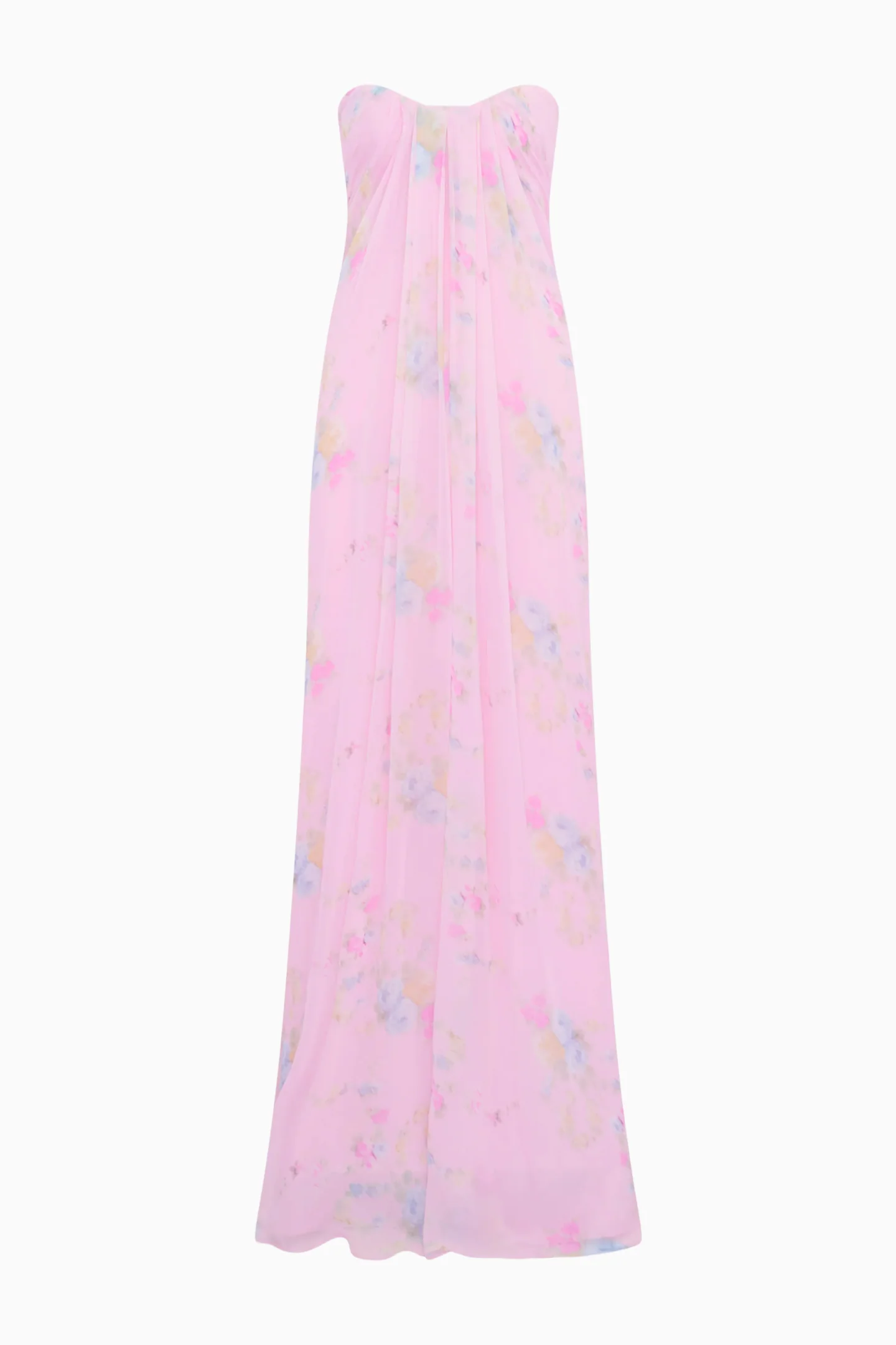 Emara Strapless Floral Chiffon Gown - Image 7