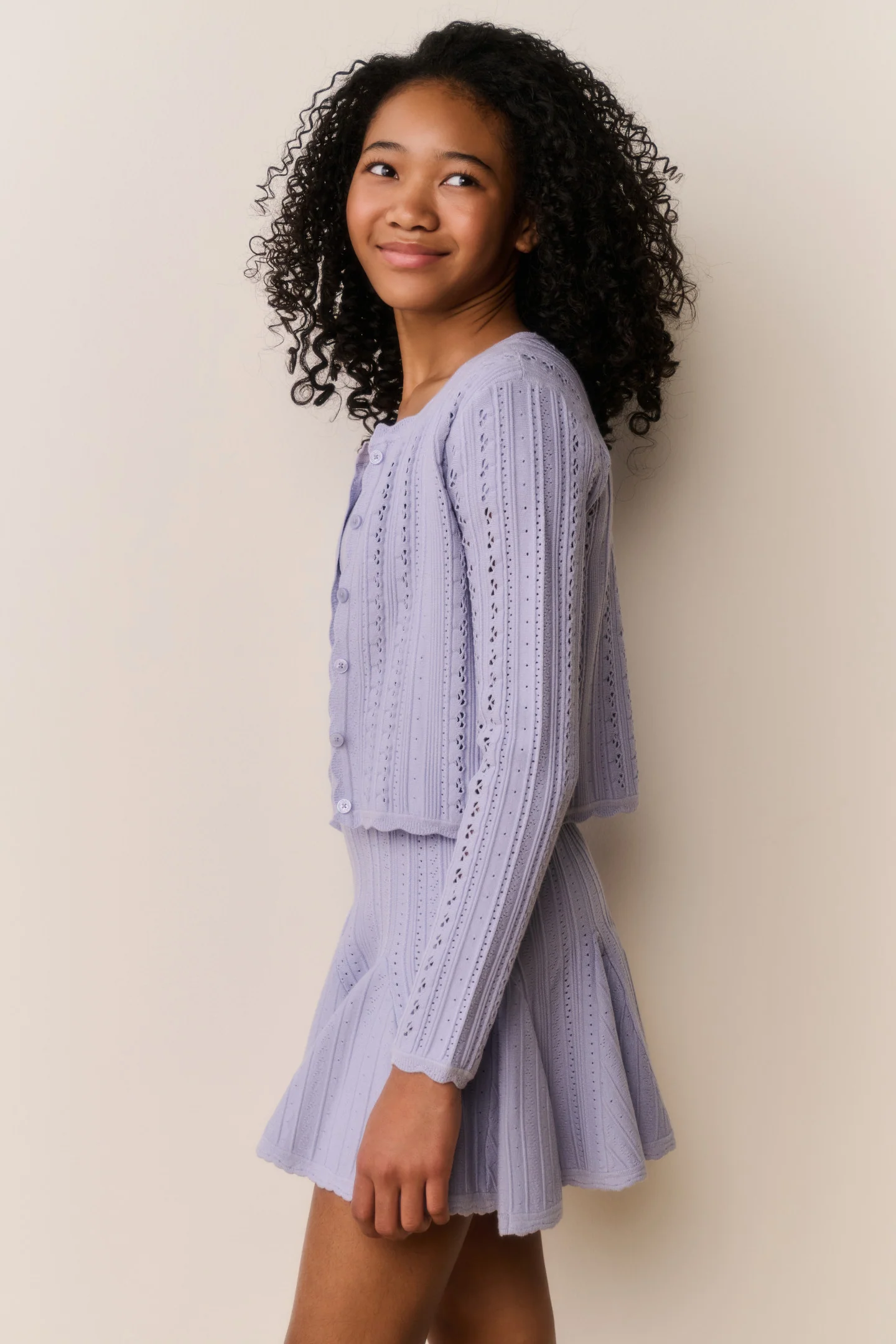 Tween Emlynn Stretch Pointelle Cardigan - Image 4