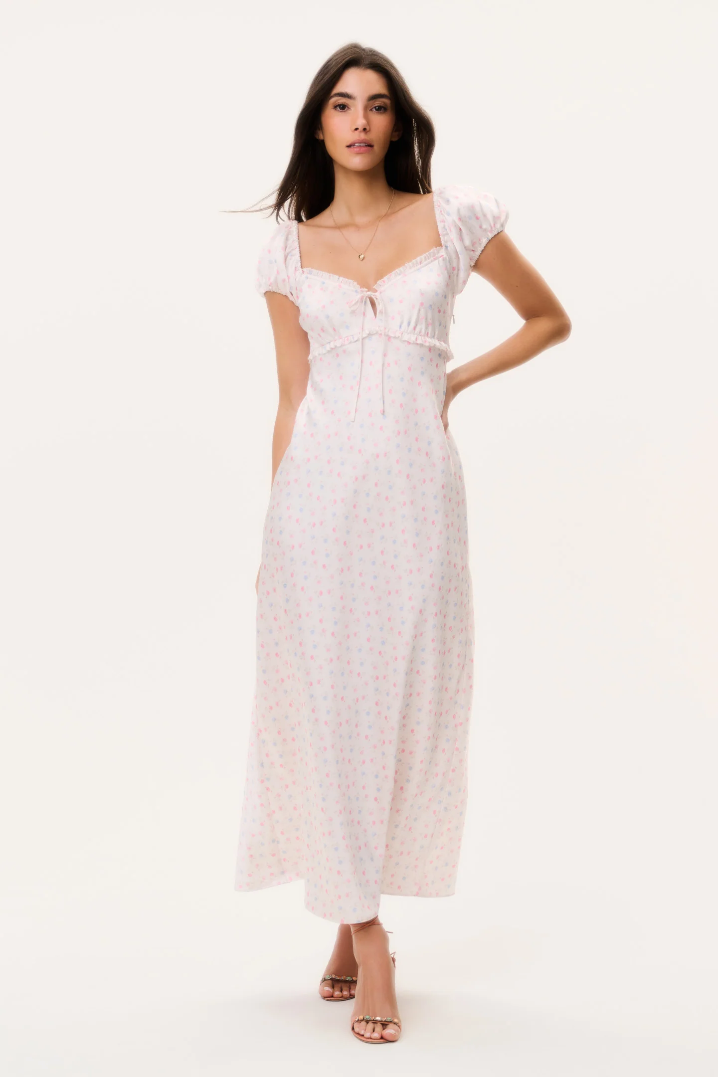 Epone Floral Puff Sleeve Maxi Dress - Image 3