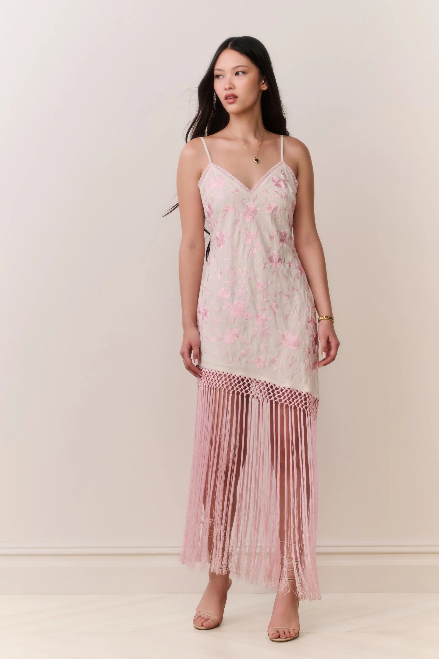 Evalette Floral Fringe Maxi Dress - Image 3