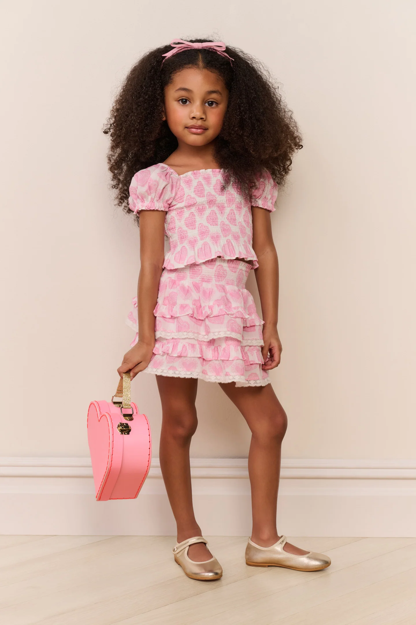 Little Girls Fabielle Heart Print Top - Image 2