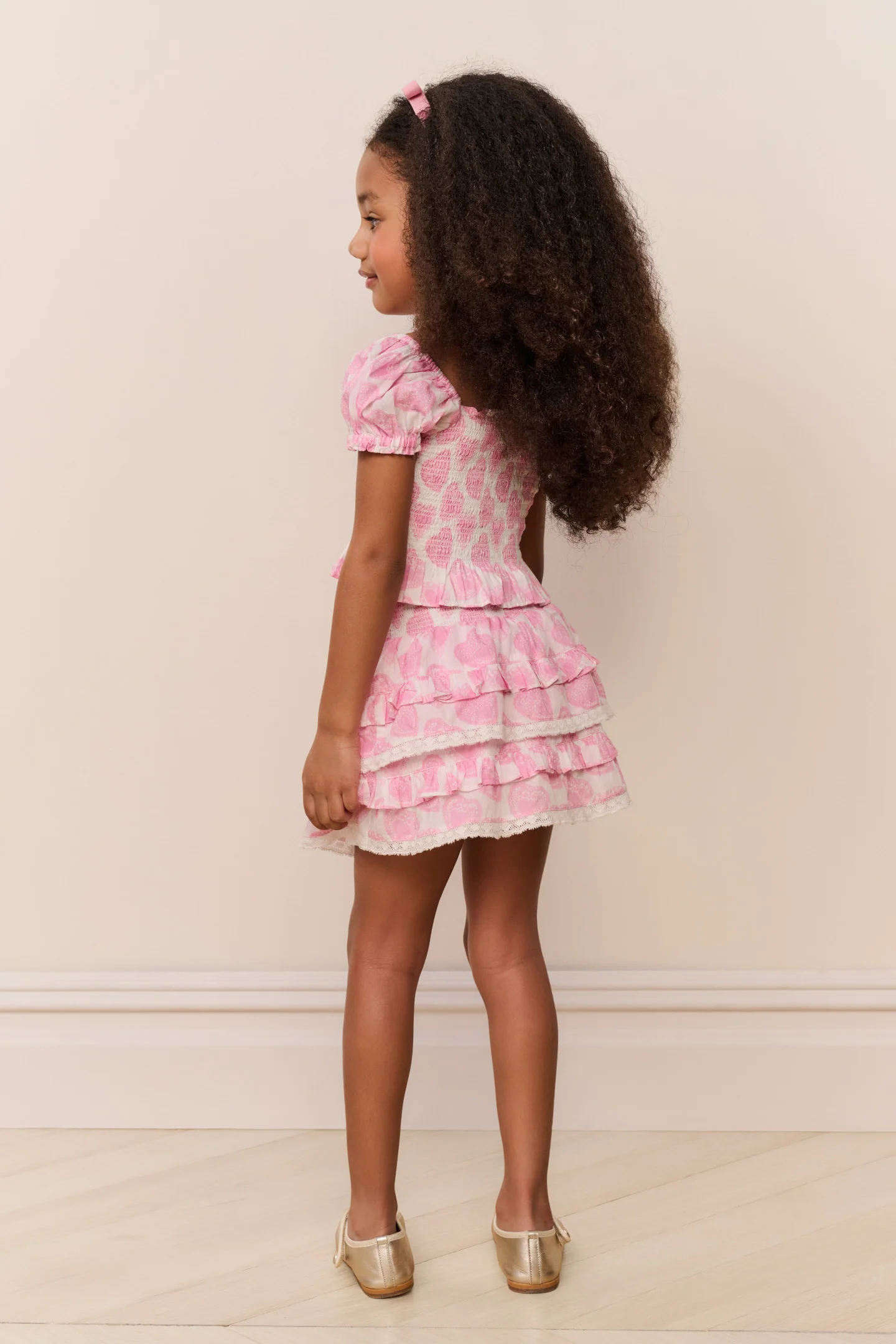 Little Girls Fabielle Heart Print Top - Image 4