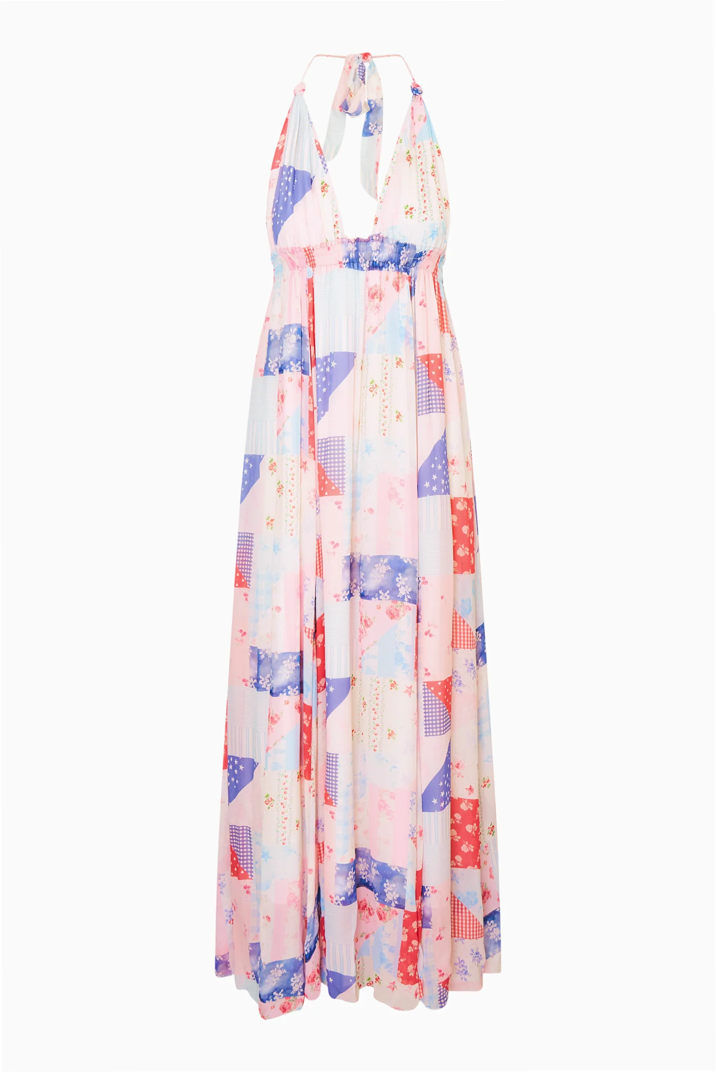 Fancy Patchwork Halter Maxi Dress - Image 7