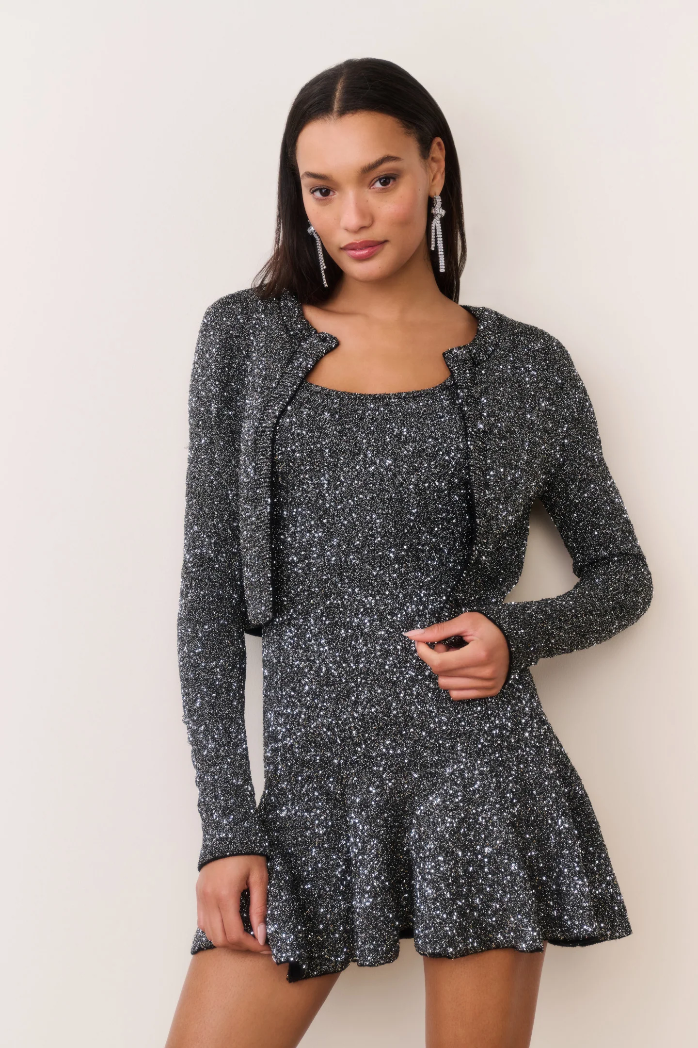 Ferra Sequin Stretch Knit Cardigan - Image 7