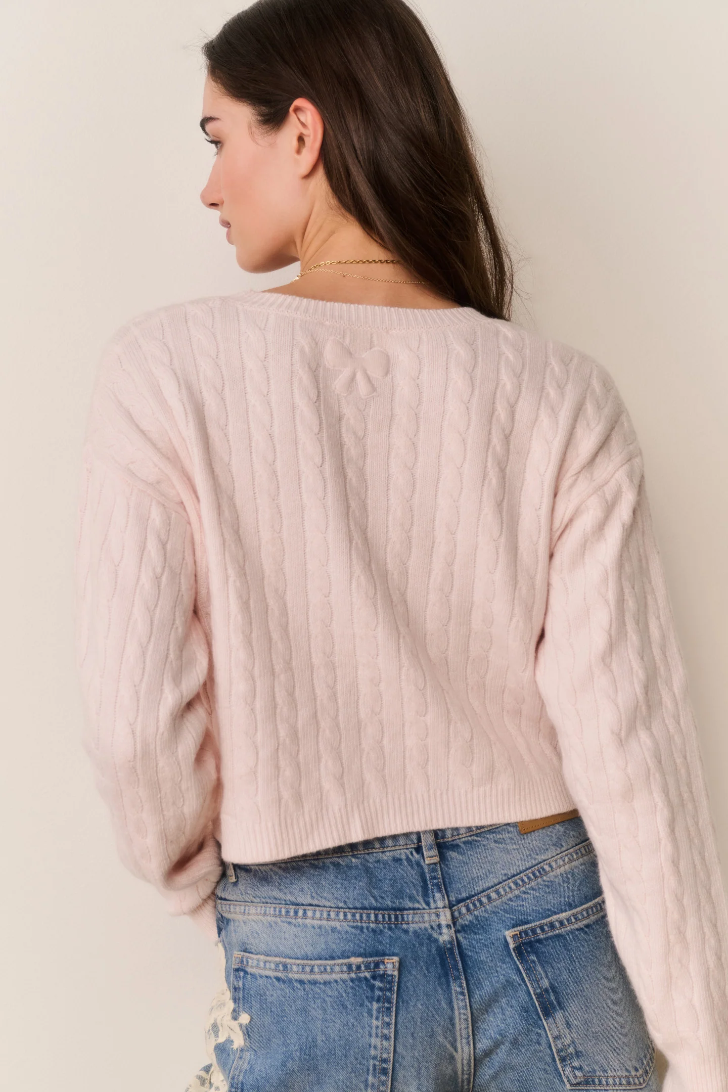 Filomena Cropped Cable Knit Pullover - Image 4