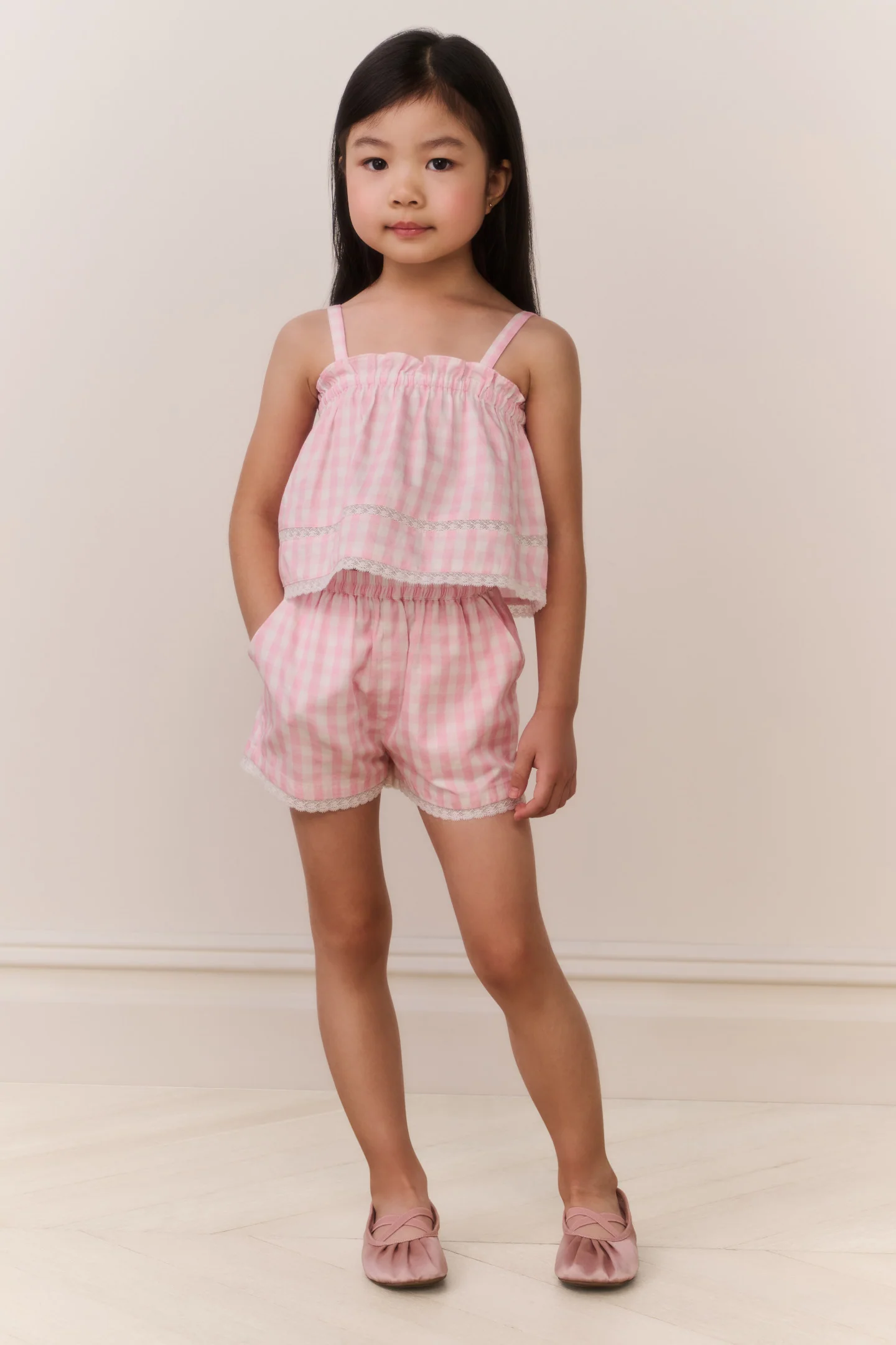 Little Girls Fiorella Gingham Top - Image 2