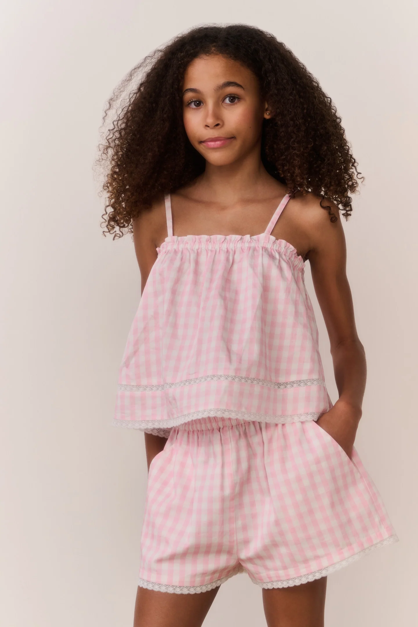 Tween Fiorella Gingham Top