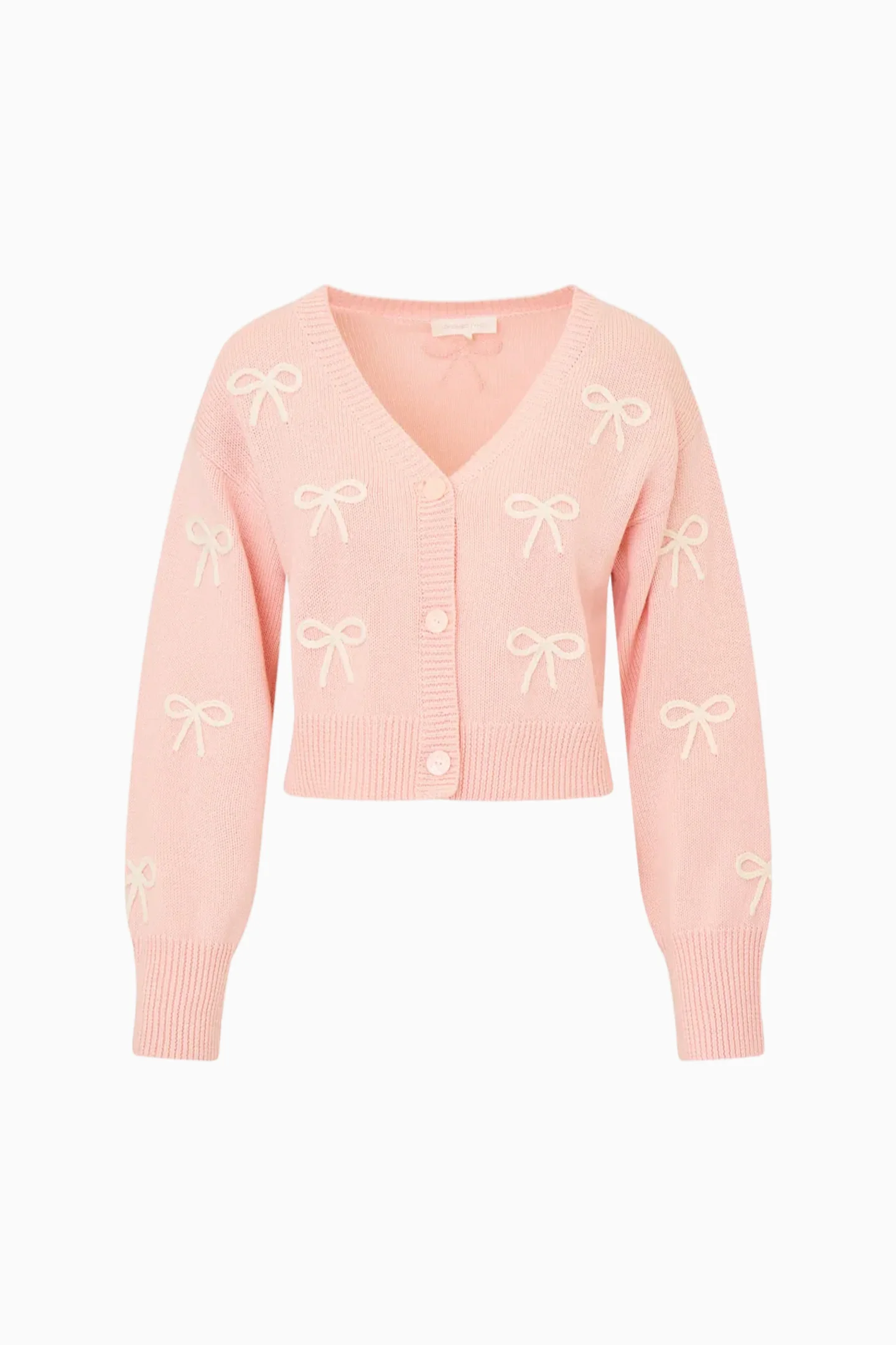 Francette Cotton Bow Embroidered Cardigan - Image 6